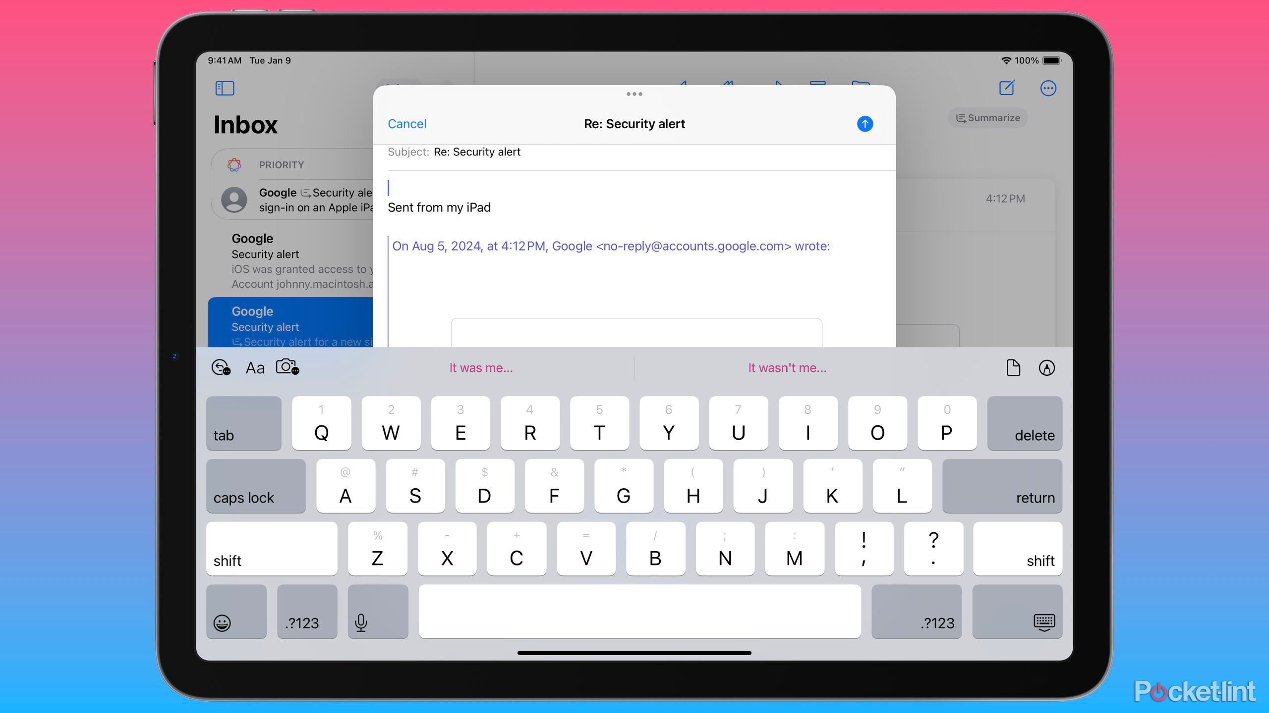 Smart Reply in Apple Mail with iPadOS 18.1