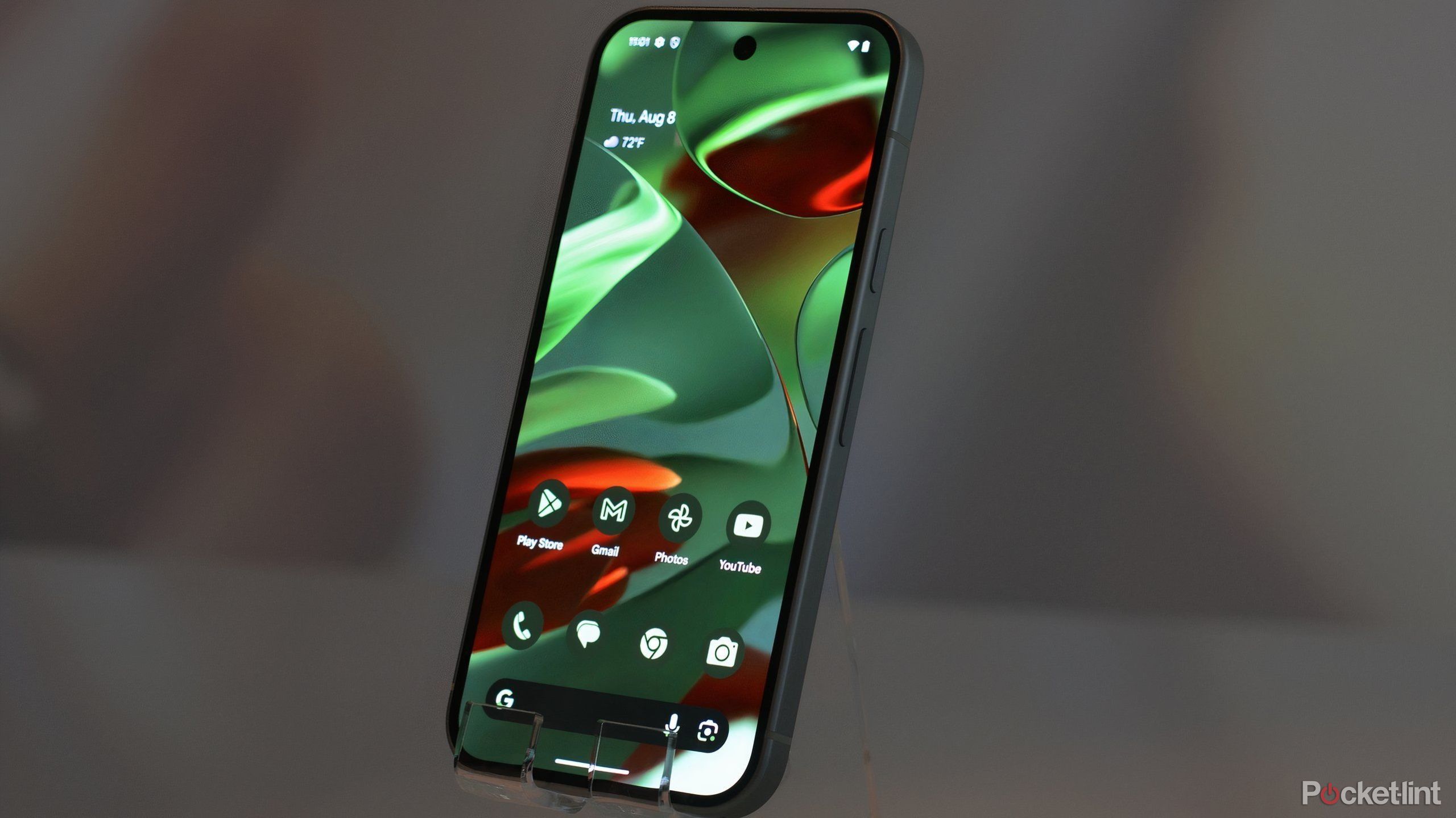 Pixel 9 front view with display on