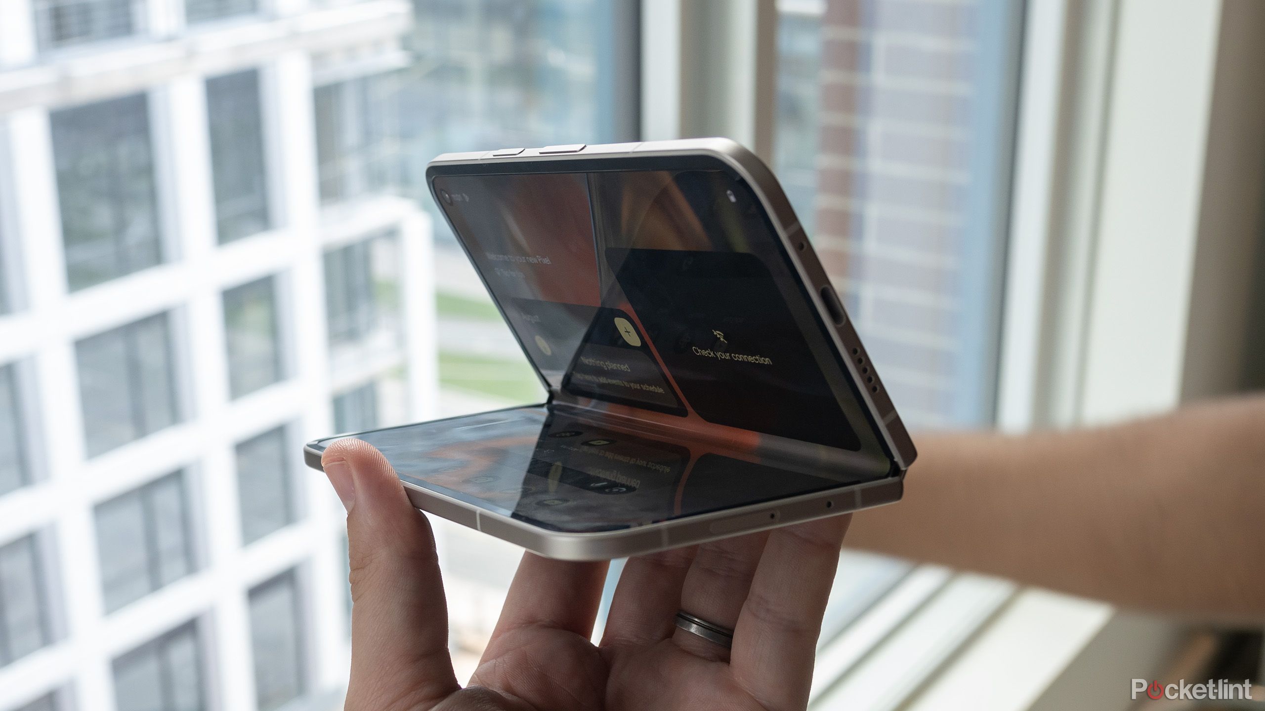 Google's Pixel Fold 9 Pro half folded