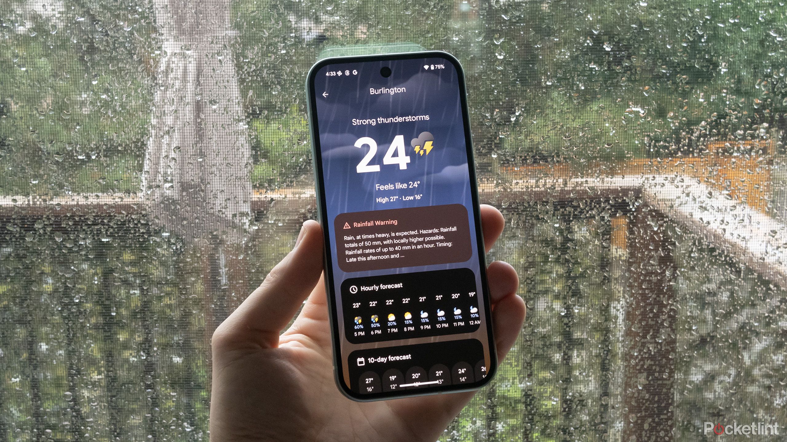 Pixel 9 weather app