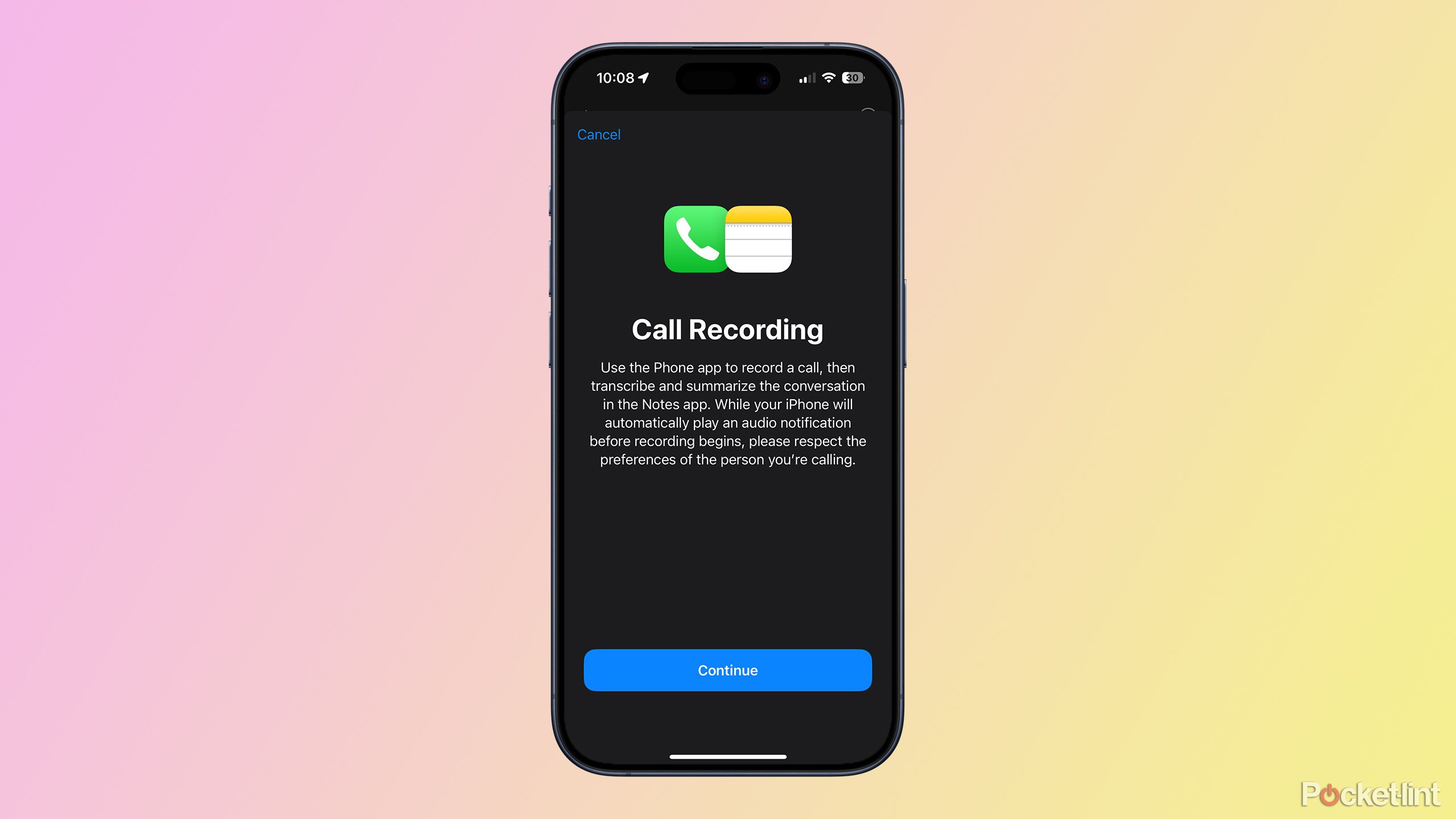 Call Recording in iOS 18.1