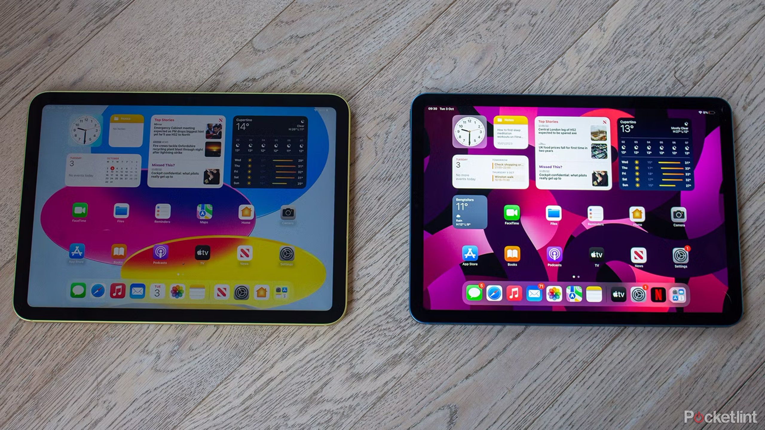 ipad 10th gen and ipad air 2022 front views landscape