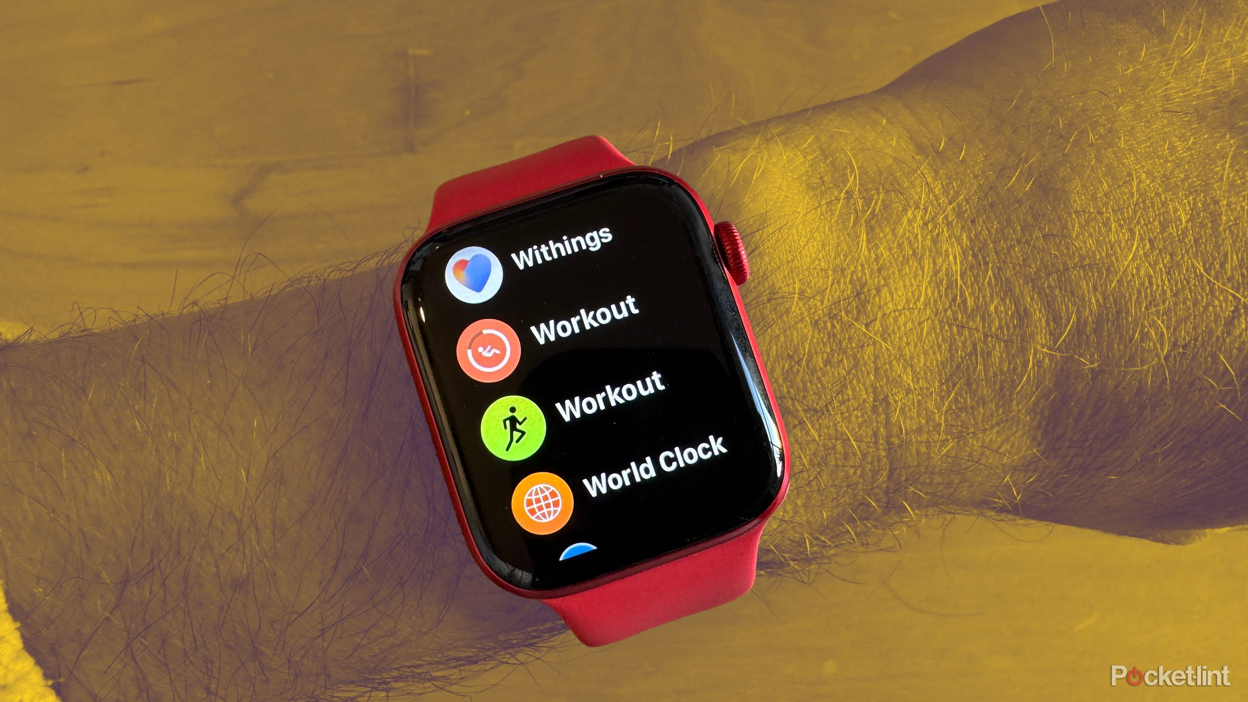 List View on Apple Watch on colored background