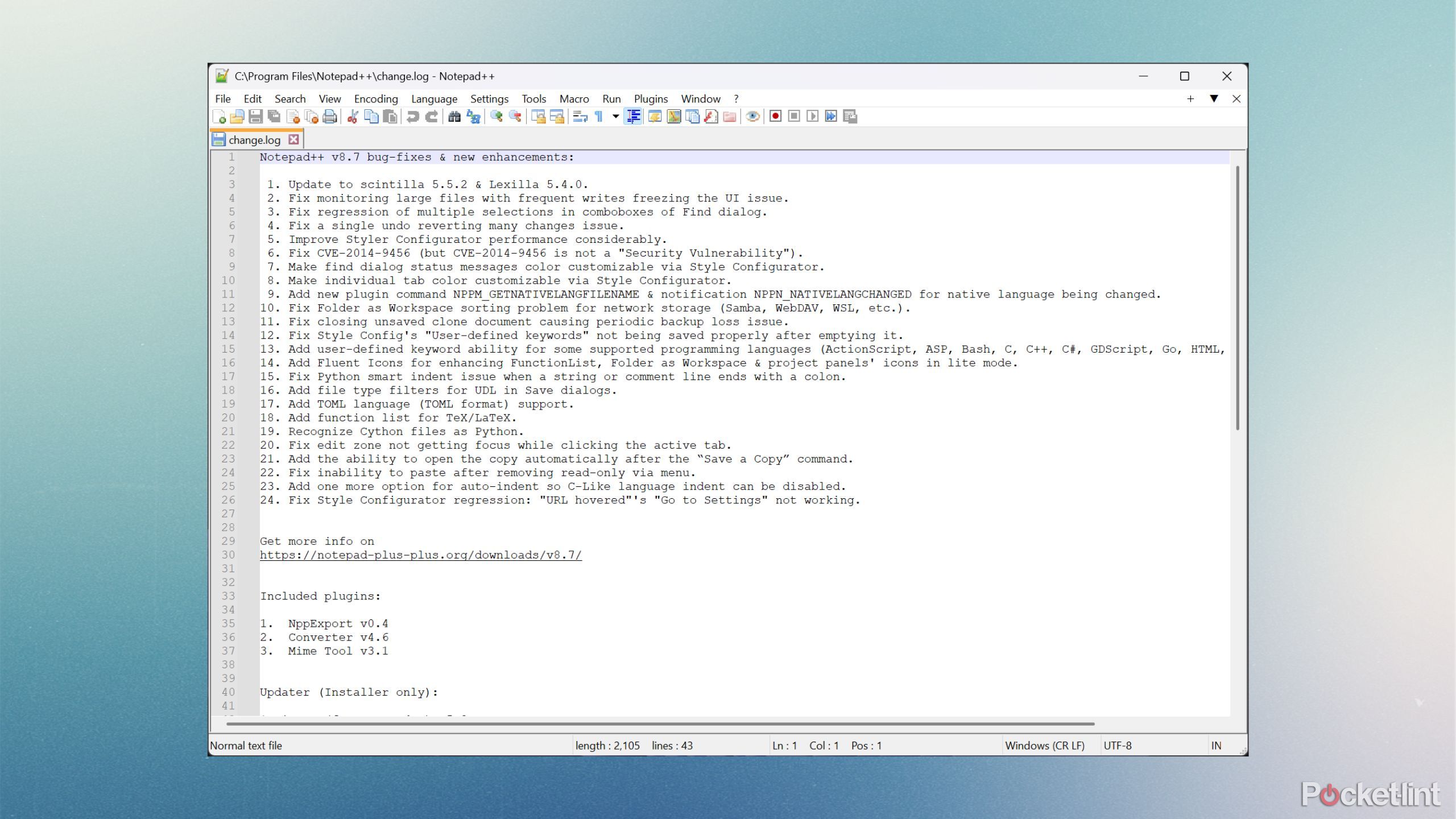 Notepad++ screenshot