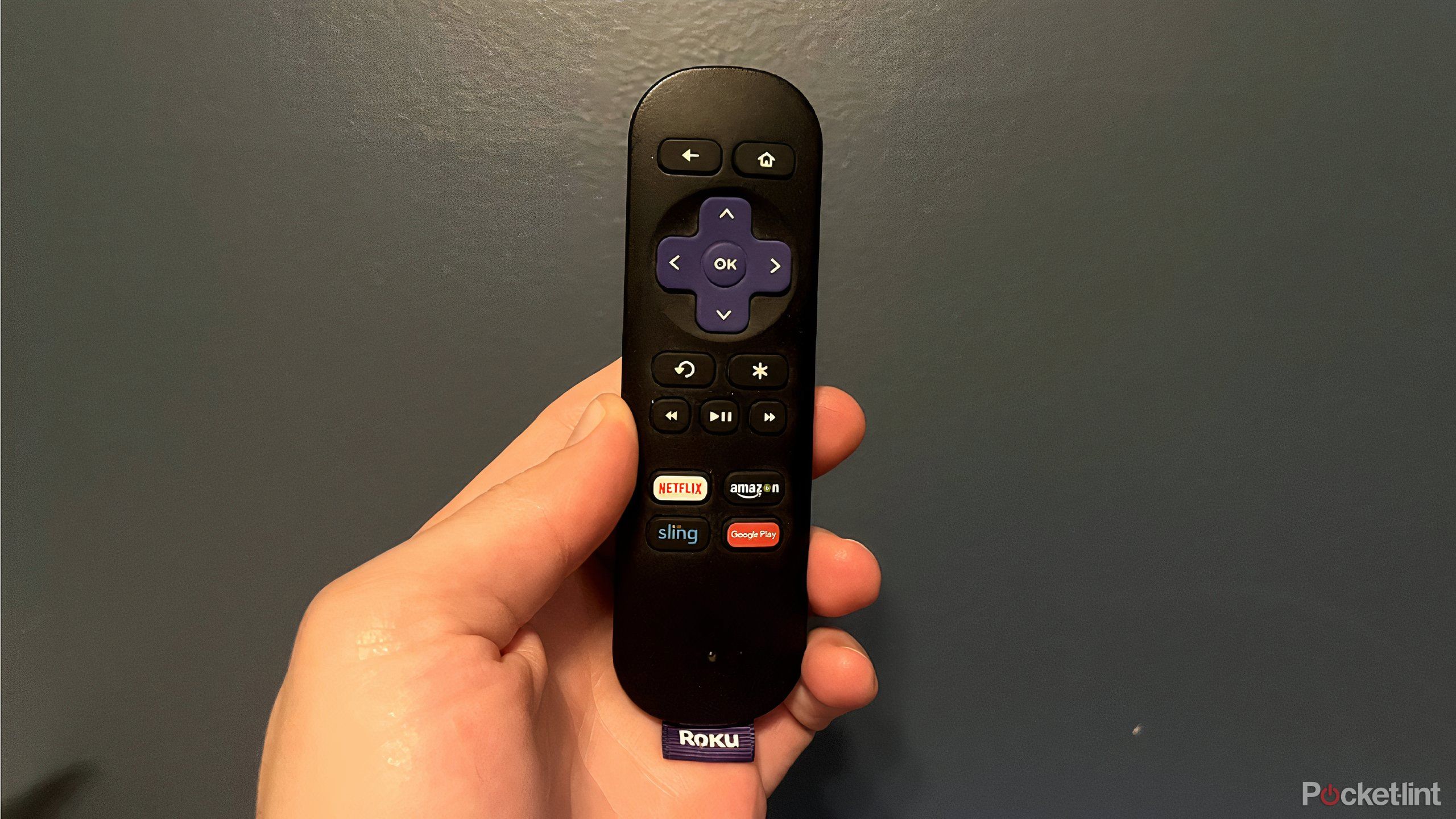 roku remote being held