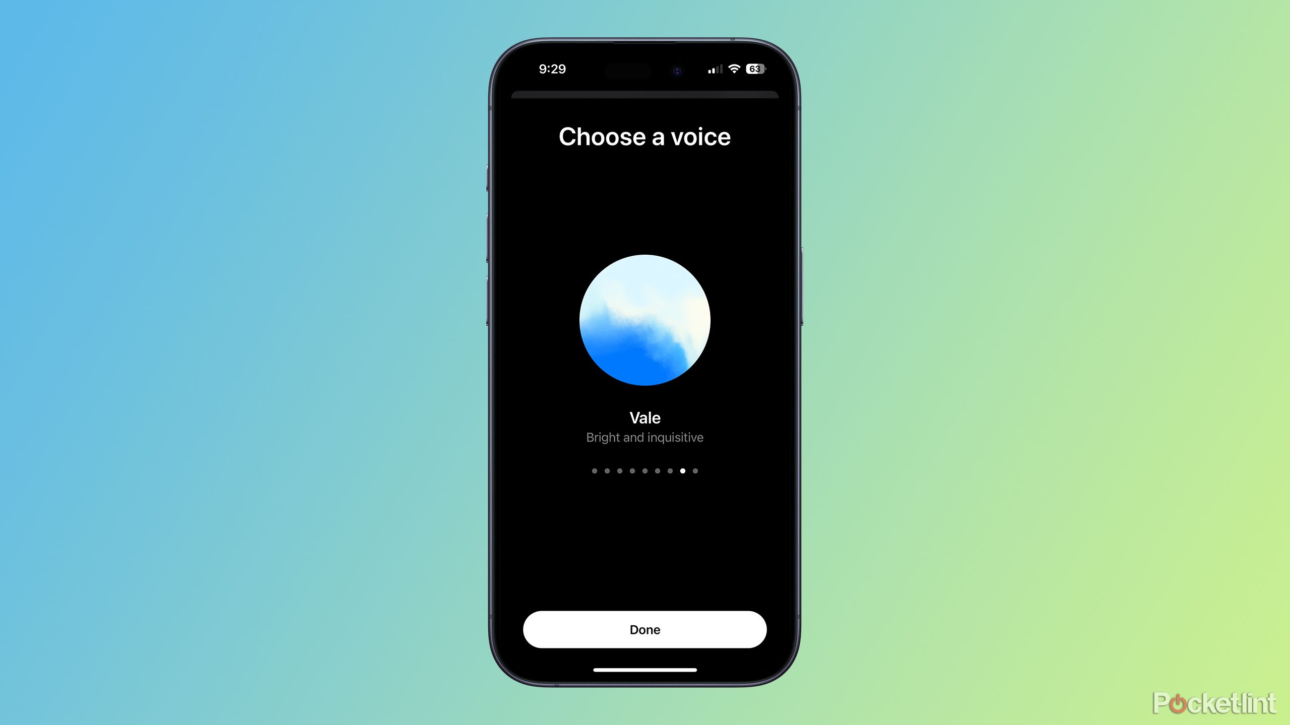 Selecting a voice in the ChatGPT app