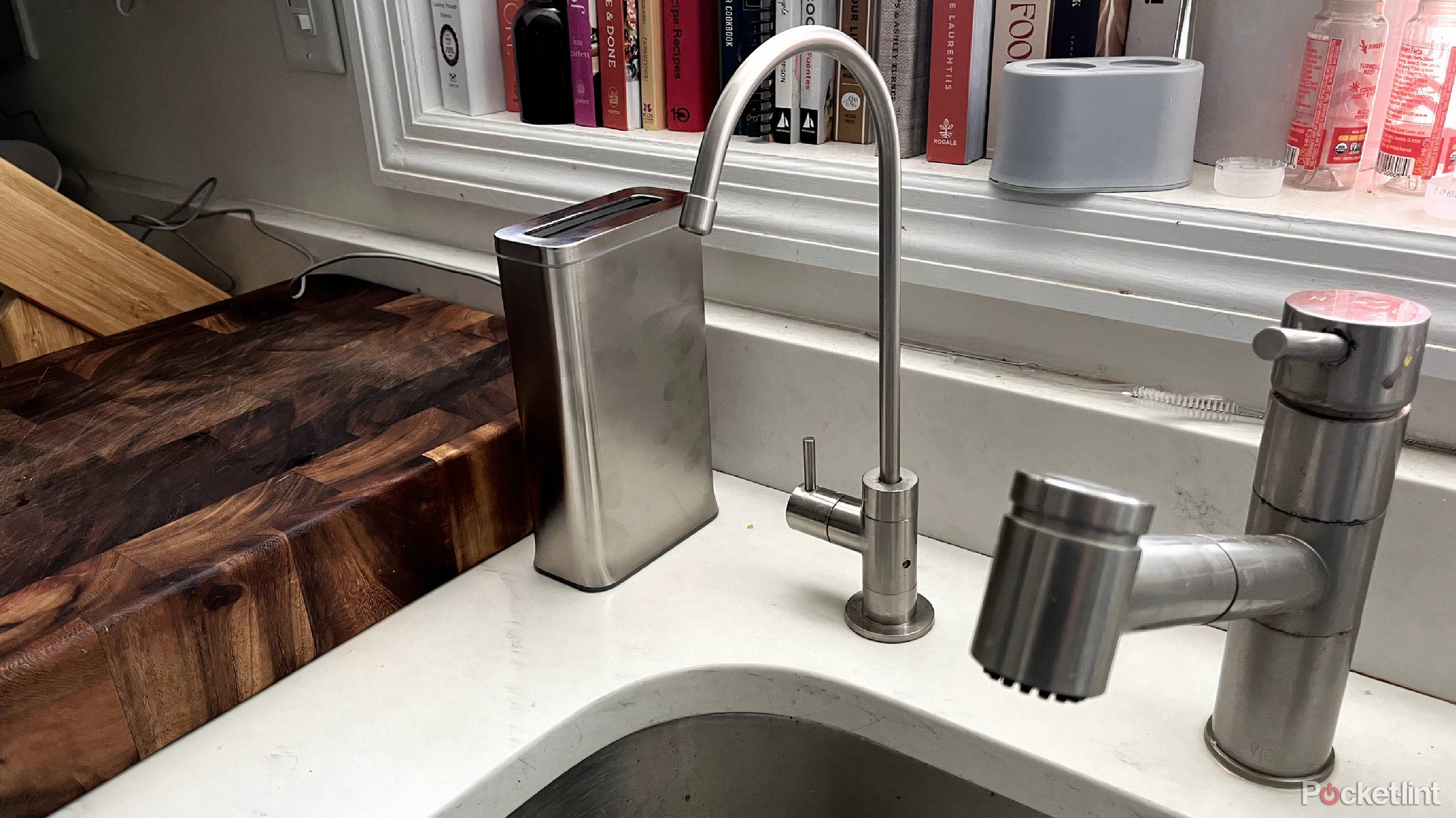 simplehuman cleanstation by a faucet