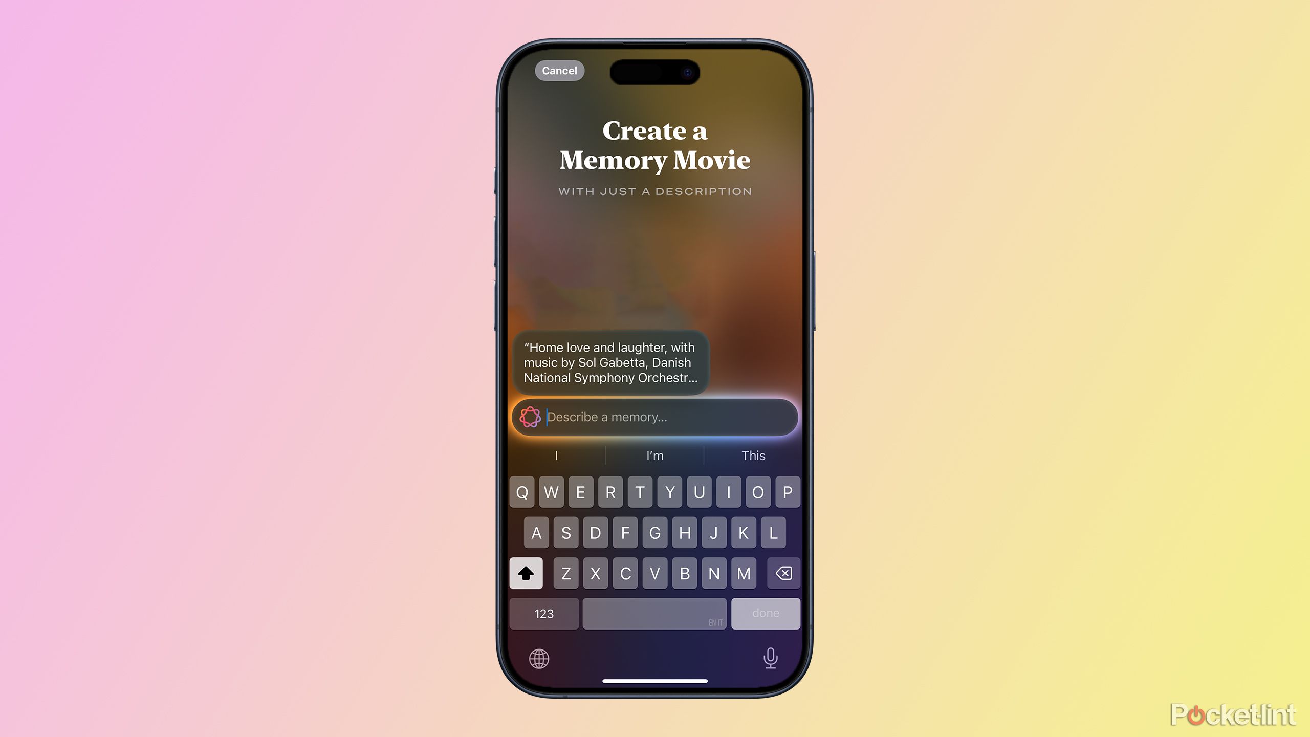 Creating a memory movie in iOS 18.1