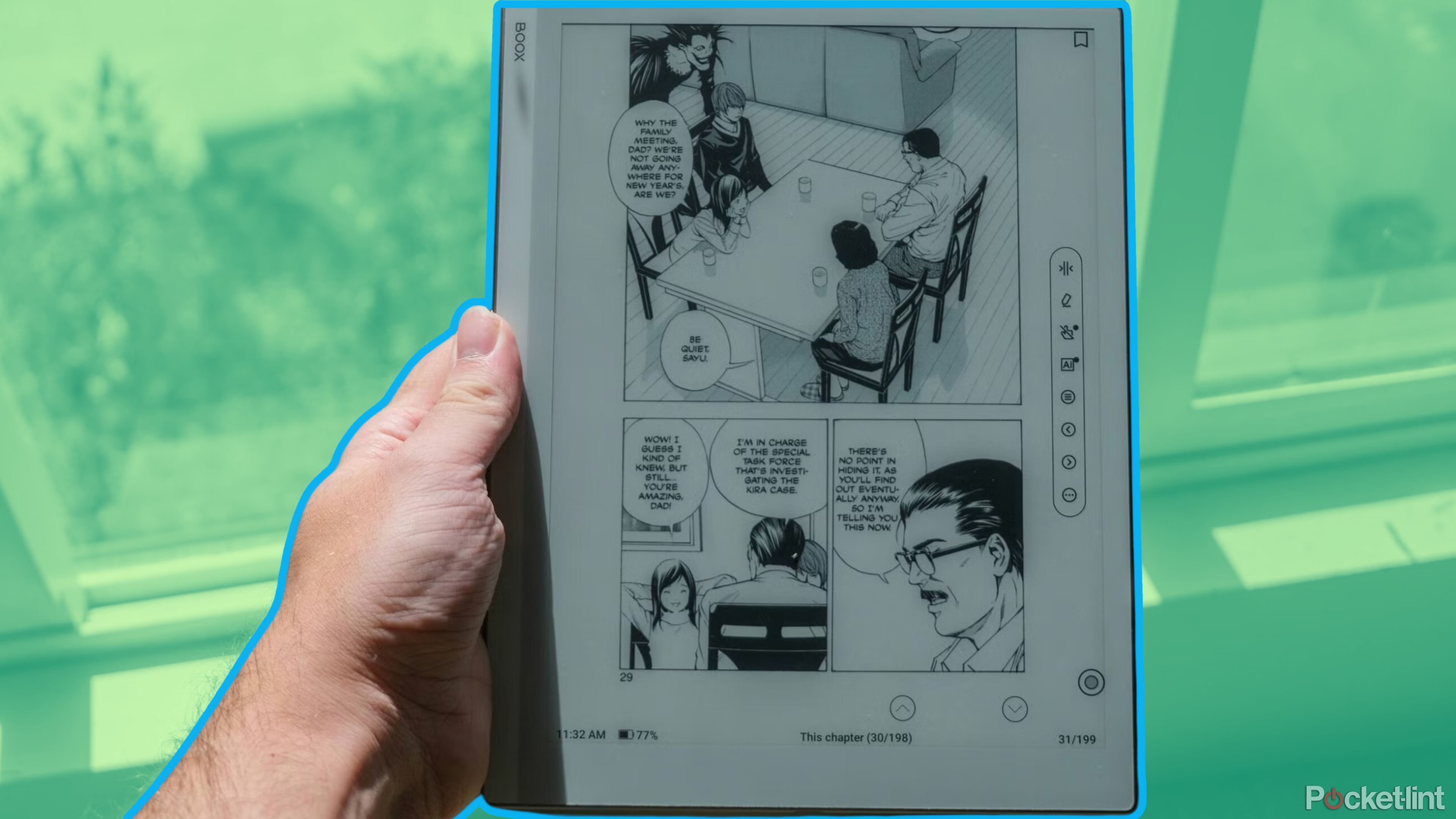 Go 10.3 Boox e-reader with manga on it. 