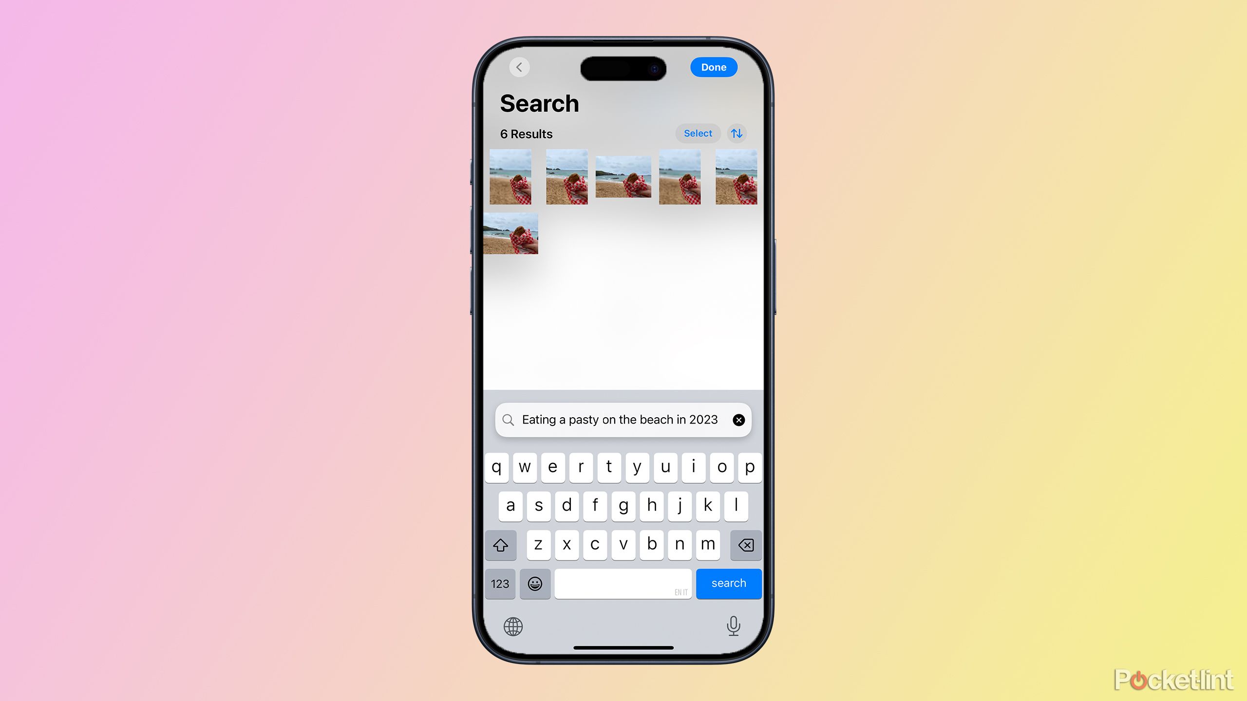 Natural language search in the Photos app on iPhone