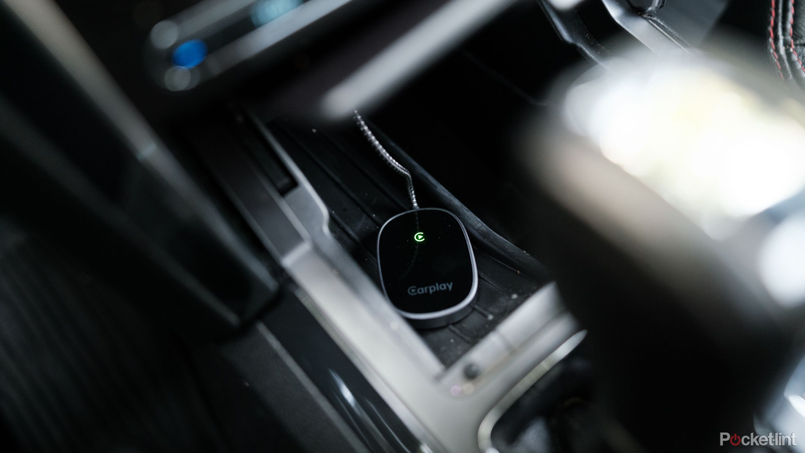 The Vevavi Wireless CarPlay adapter plugged in