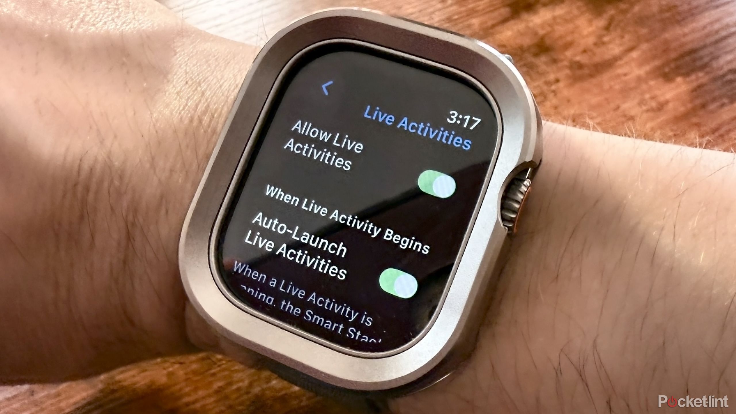 Toggling watchOS 11 Live Activities on an Apple Watch Ultra 2.