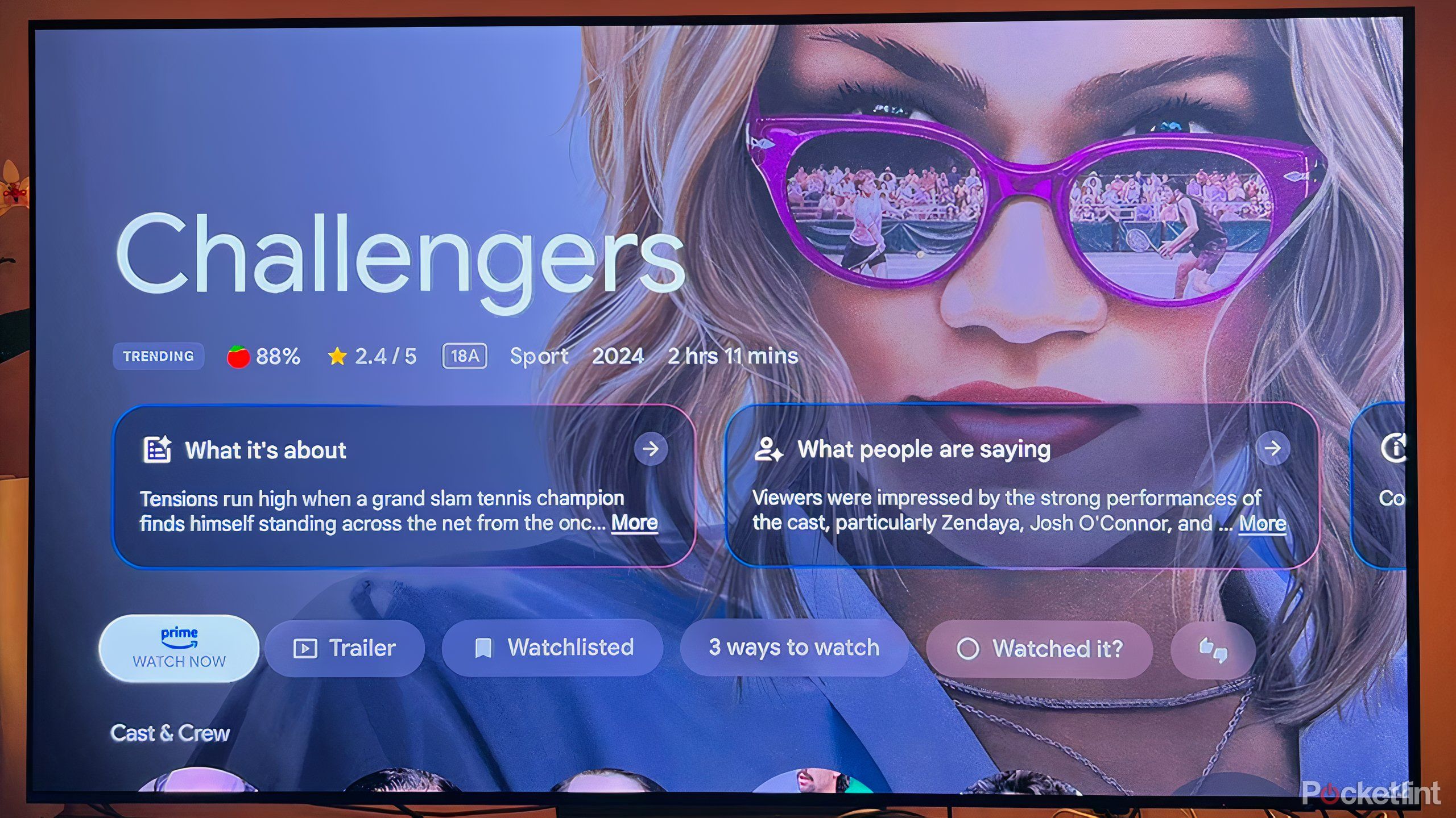 Google TV Streamer title page featuring Challengers