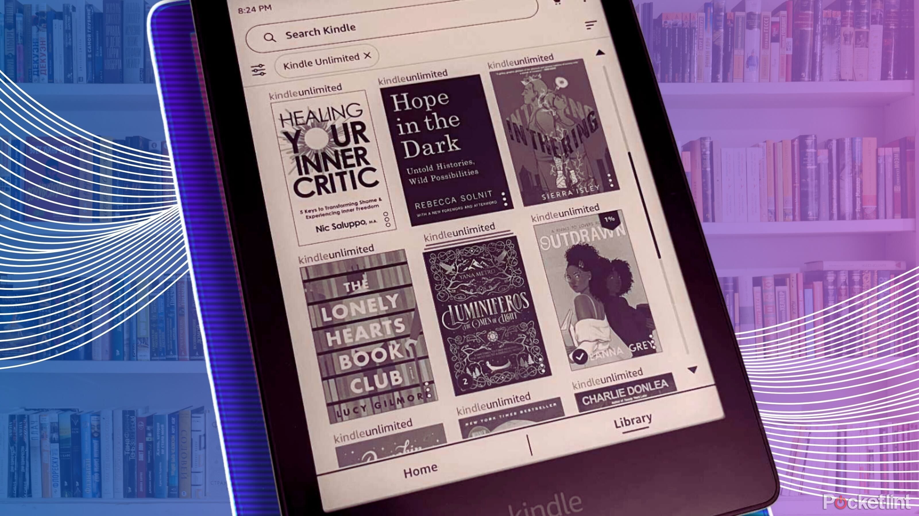 A Kindle with Kindle Unlimited pulled up. 