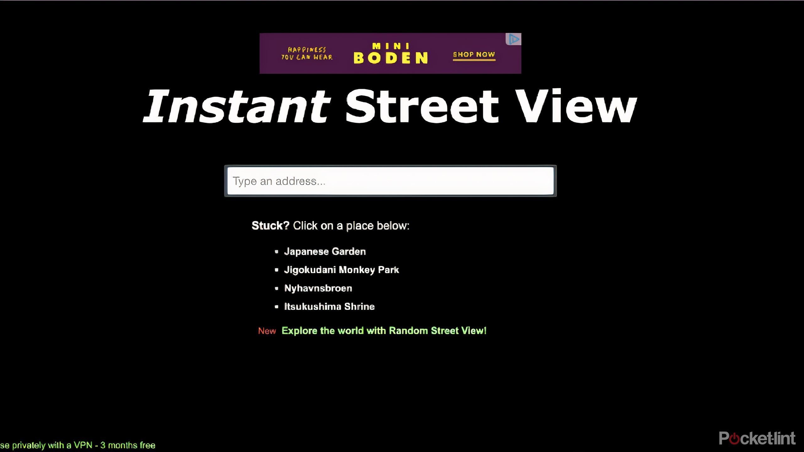 instant street view homepage