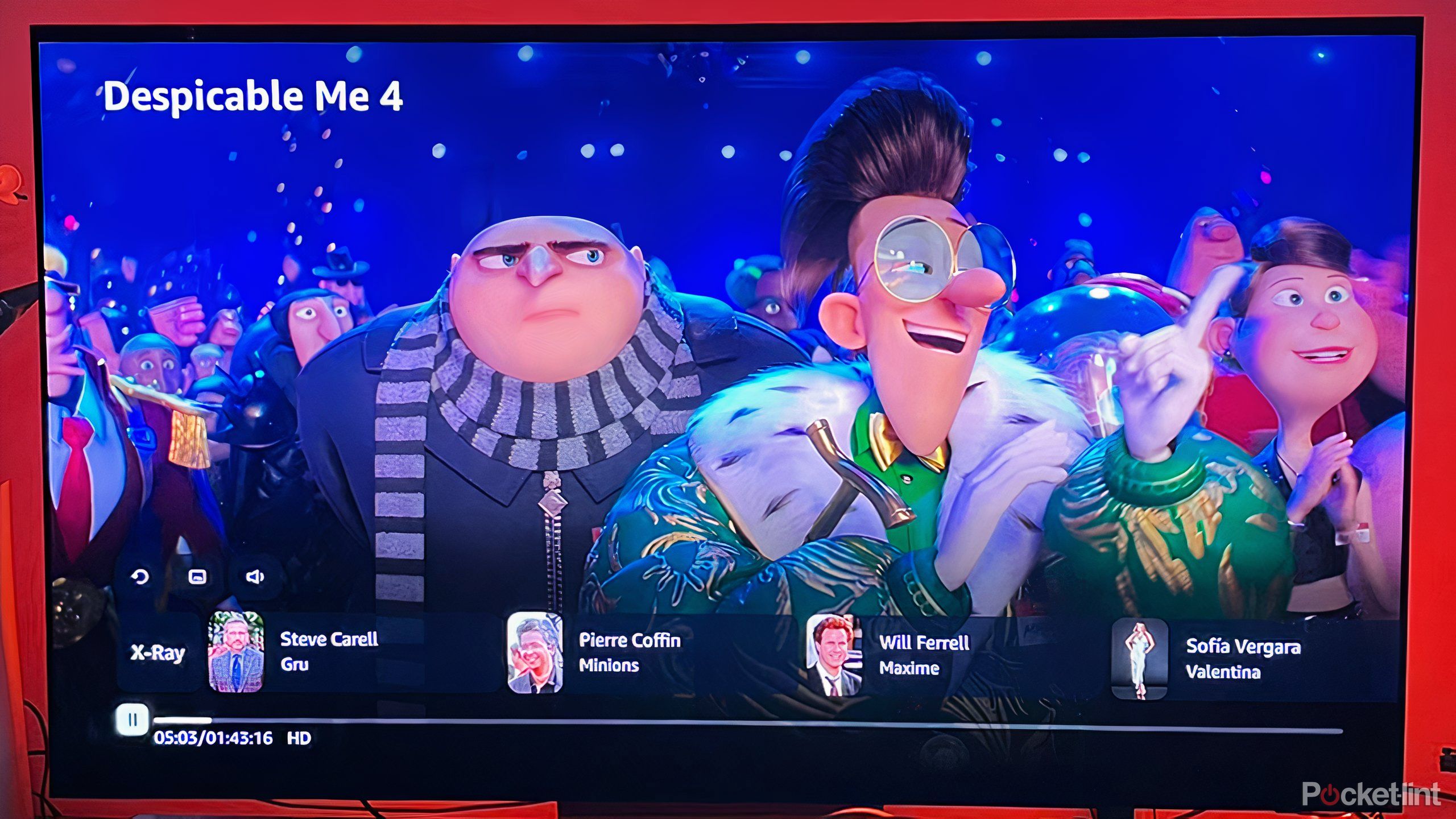 Amazon Prime Video in-show pause menu feauturing Despicable Me 4