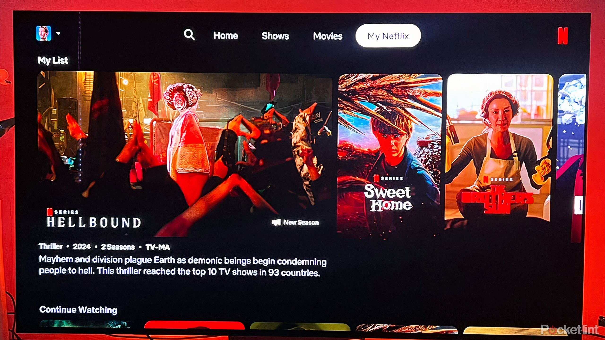 Netflix Carousel on Samsung OLED TV