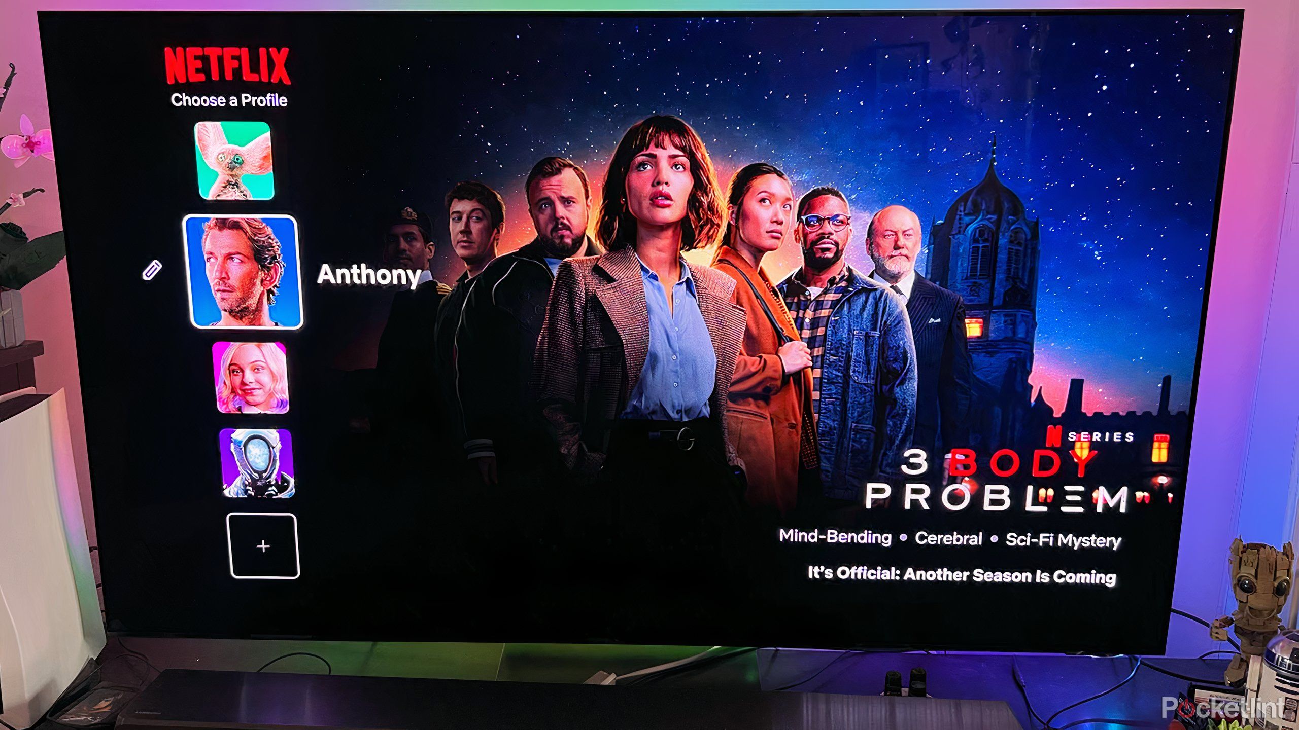 Netflix profile page on Samsung OLED TV