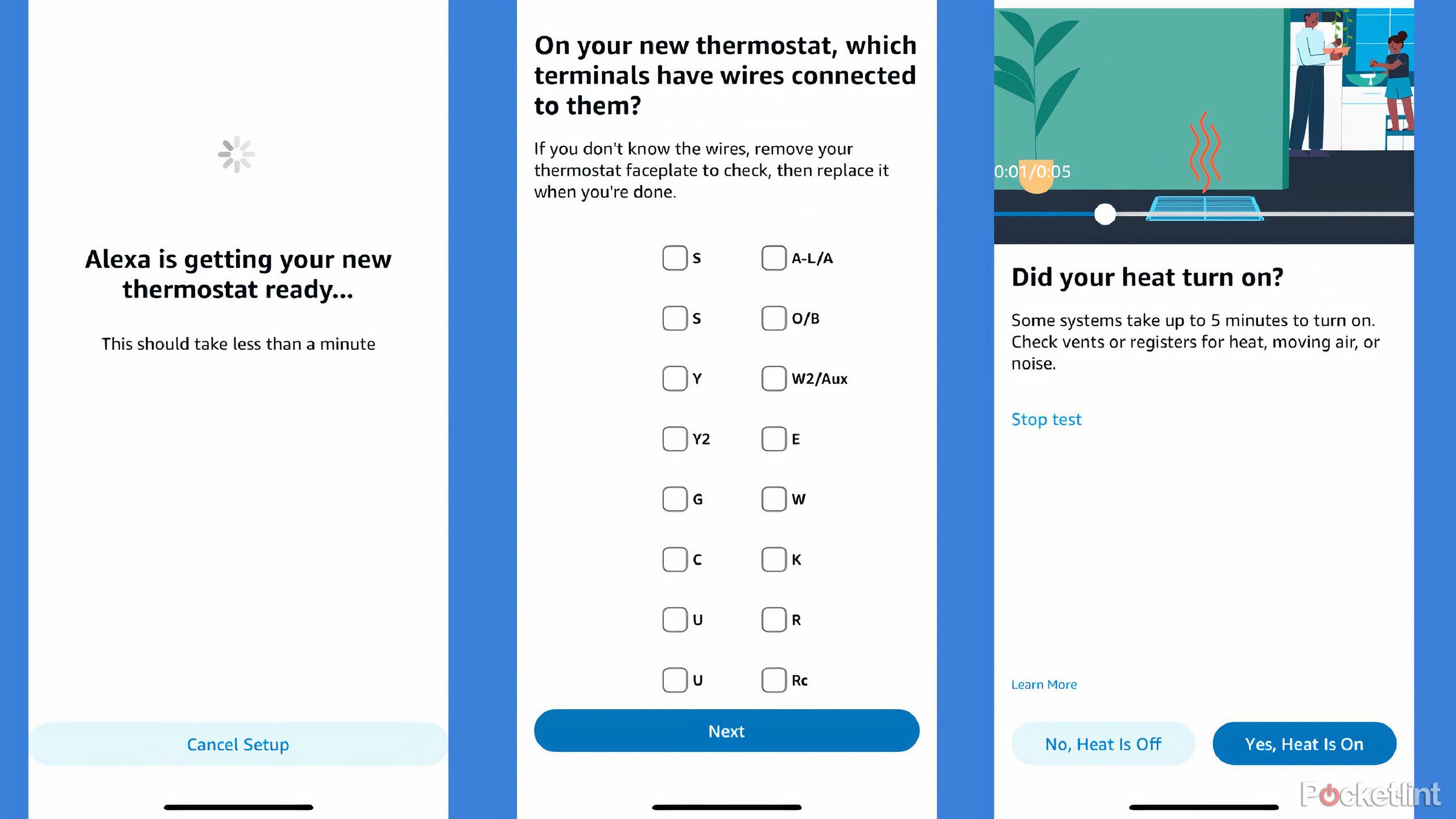 configurar indicaciones para el termostato inteligente de Amazon