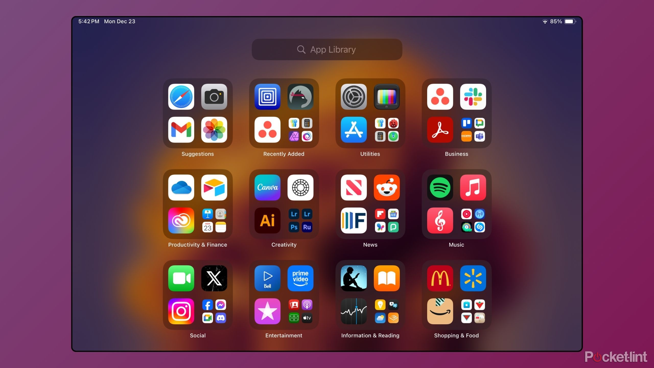 iPadOS 18 App Library interface