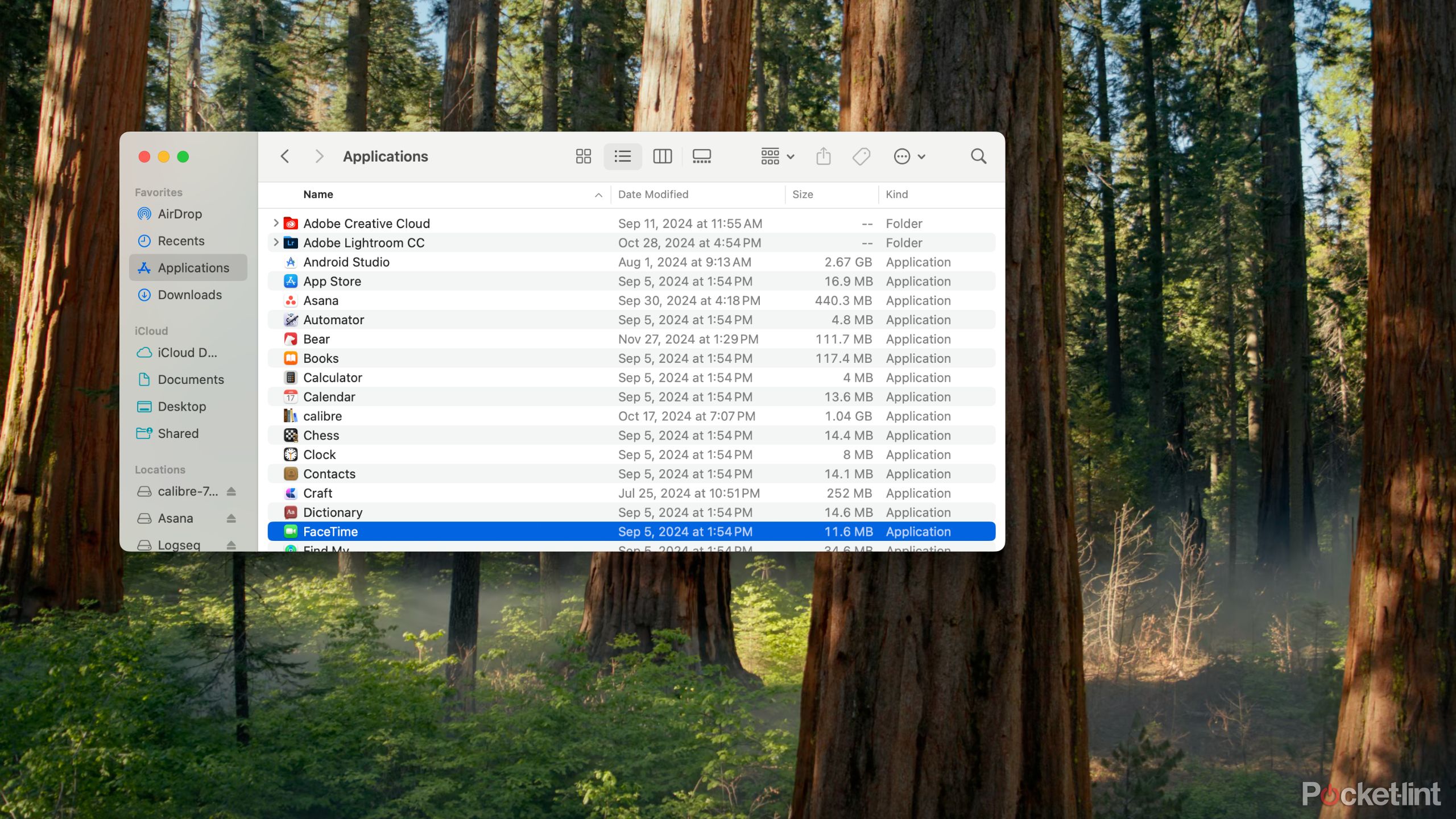 A screenshot of the macOS applications folder in the Finder.