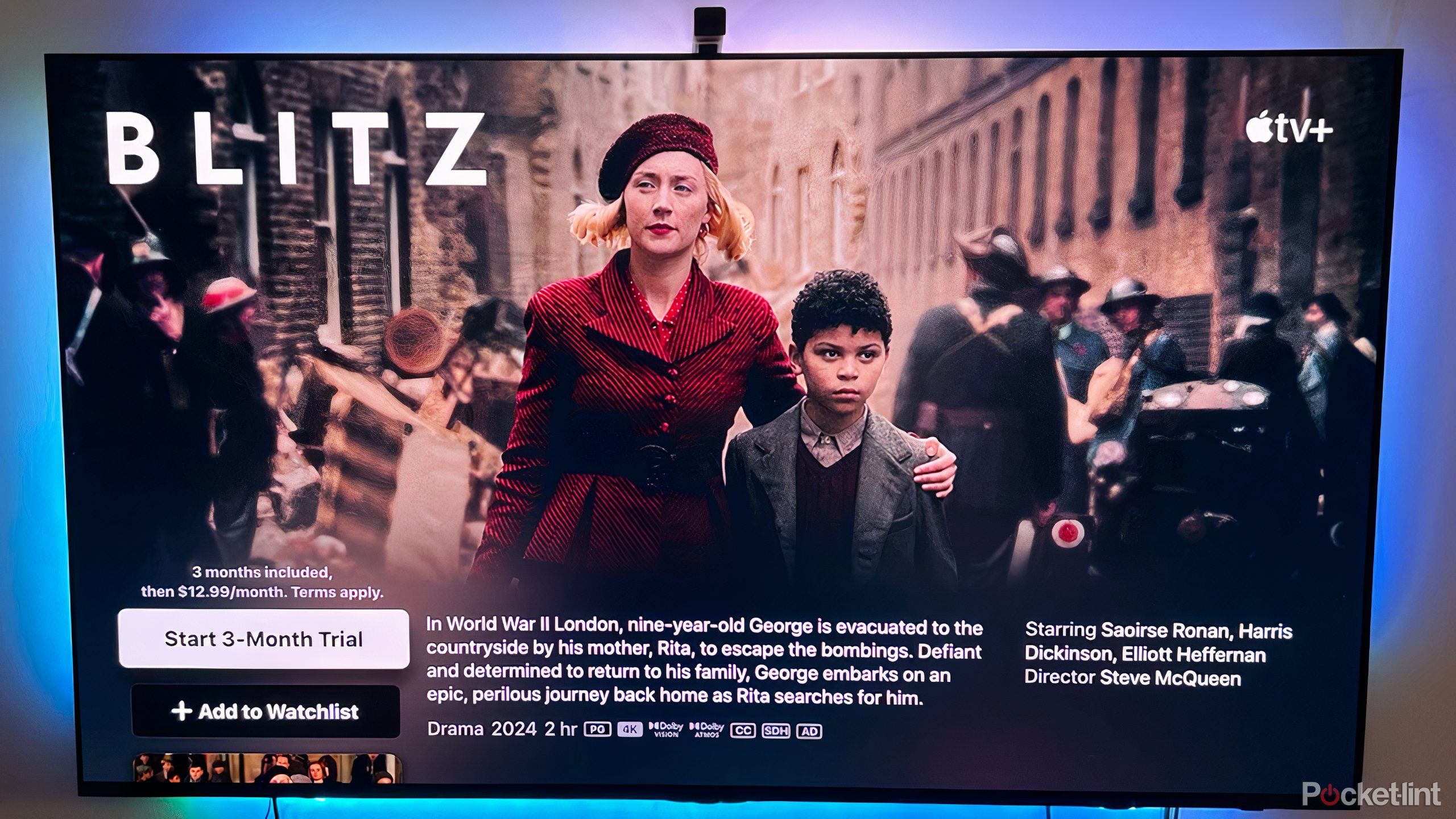 Blitz movie on Apple TV+ with free trial offer. 