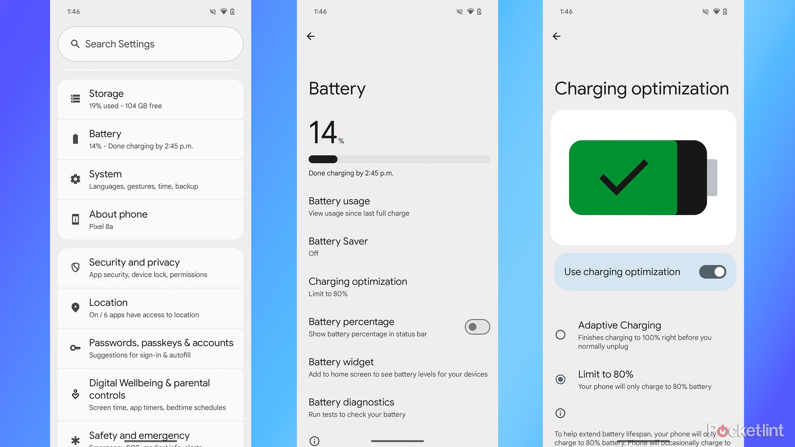 Pixel charging limit feature