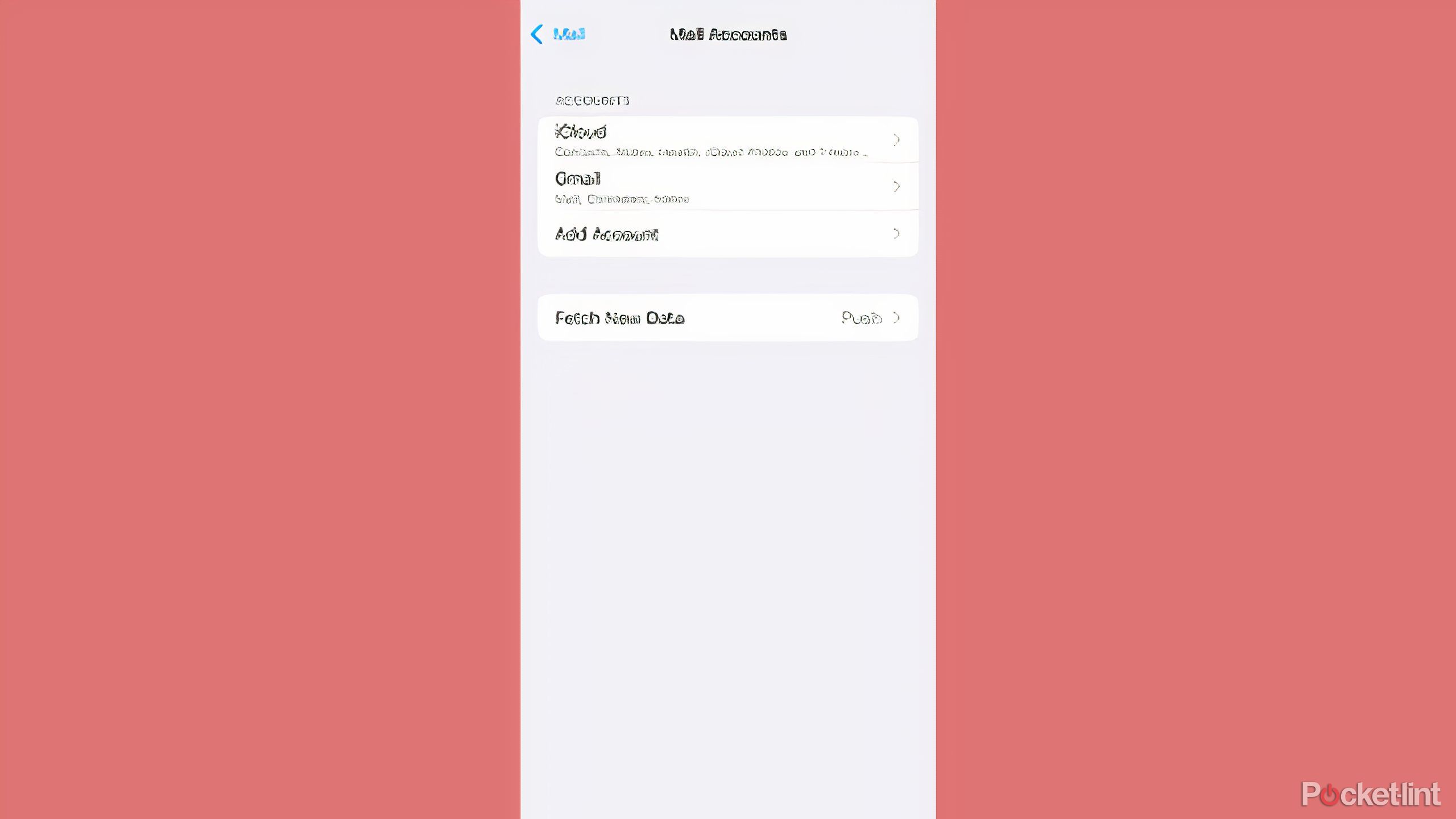 The email accounts on an iPhone with Gmail.