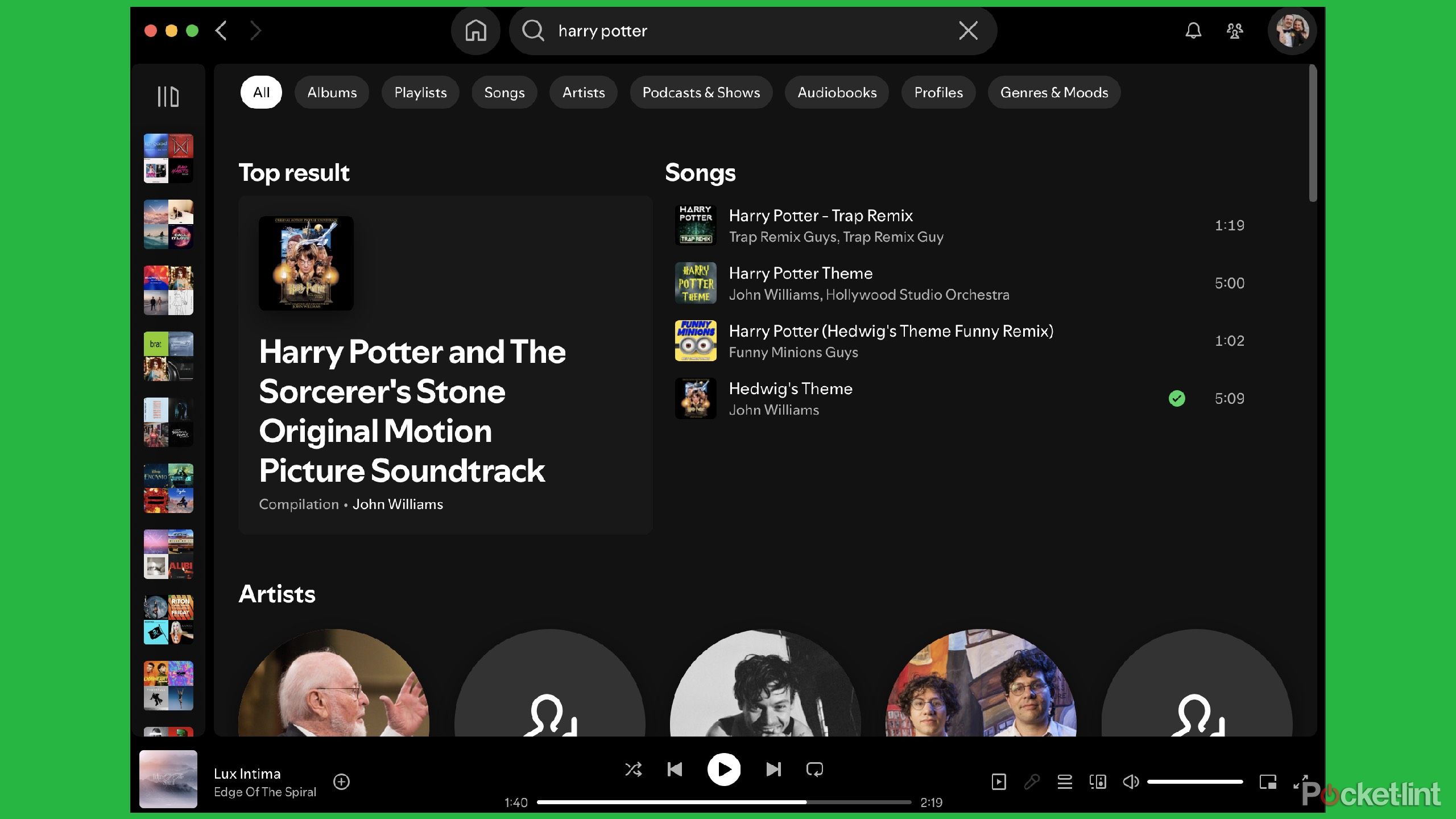 Spotify пошукові фільтри. 