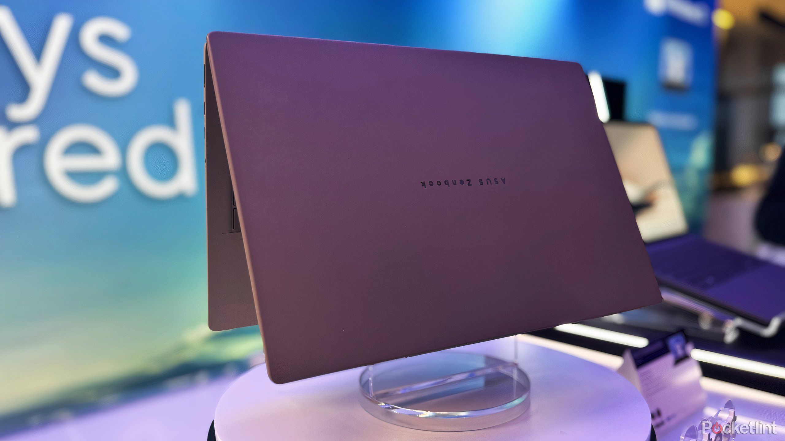 Zenbook A14 closed on display. 