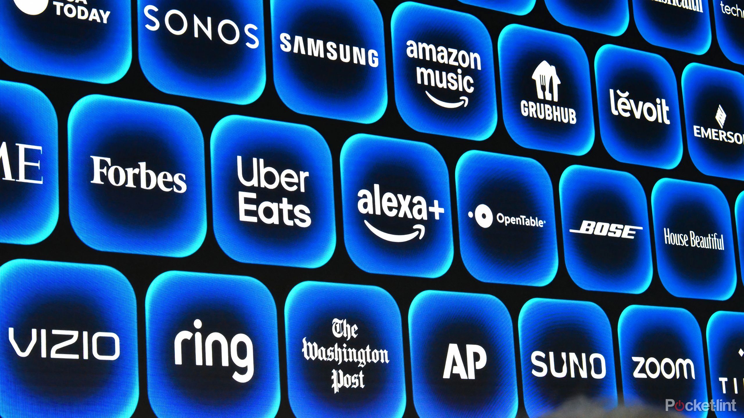 Dozens of blue and black app icons. 