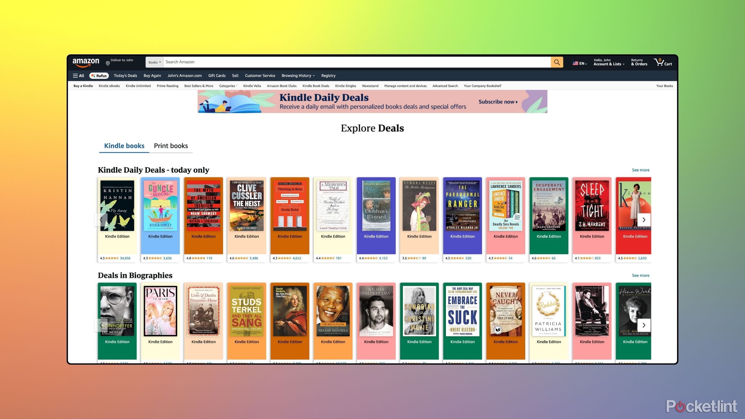 Amazon Kindle Explore Book Deals screenshot