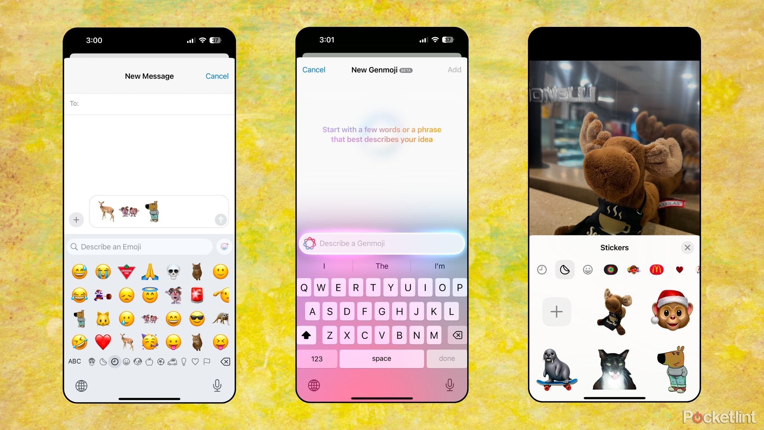 iMessage emoji stickers screenshots