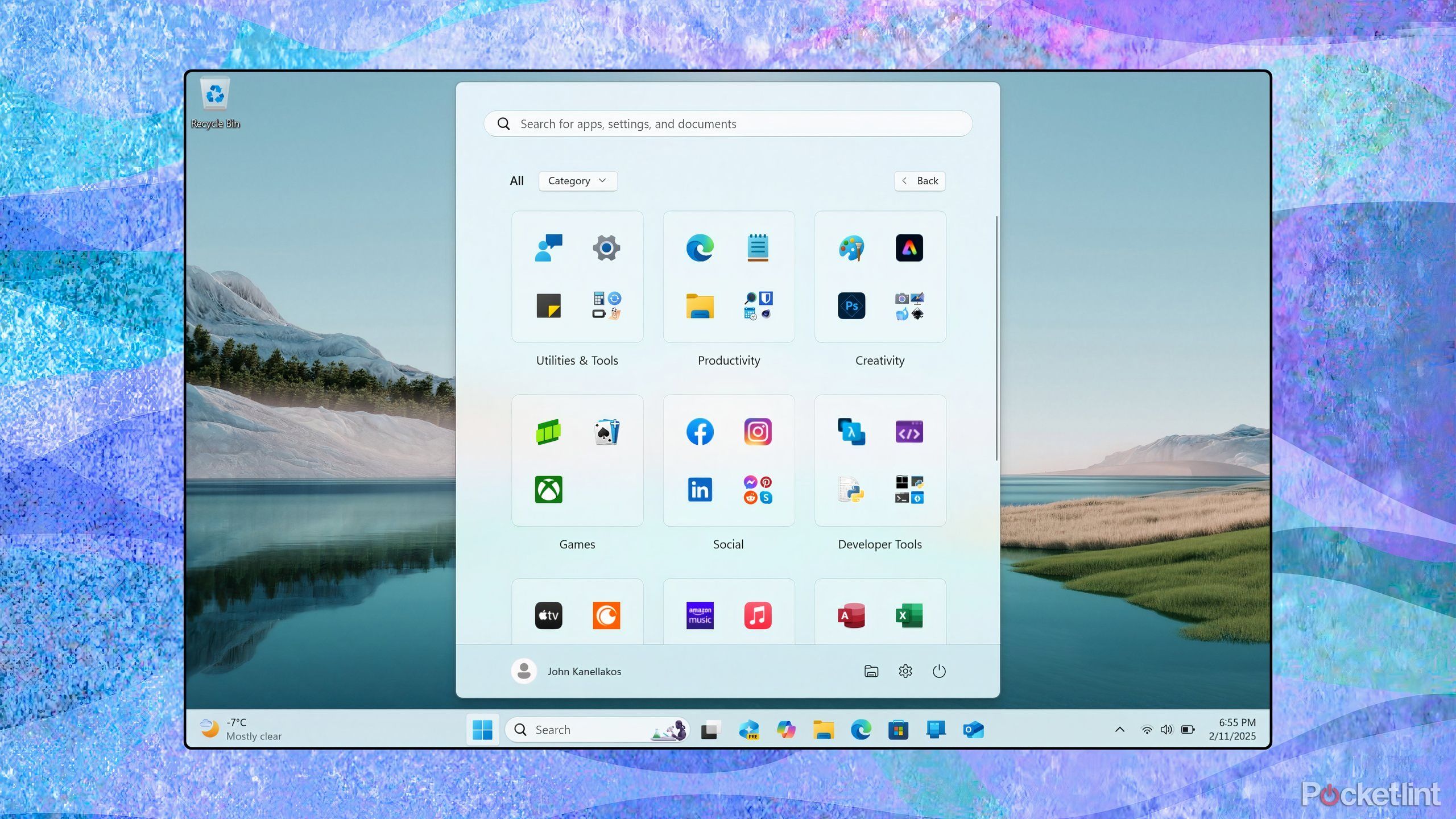 Windows 11 Start Menu Category screenshot. 