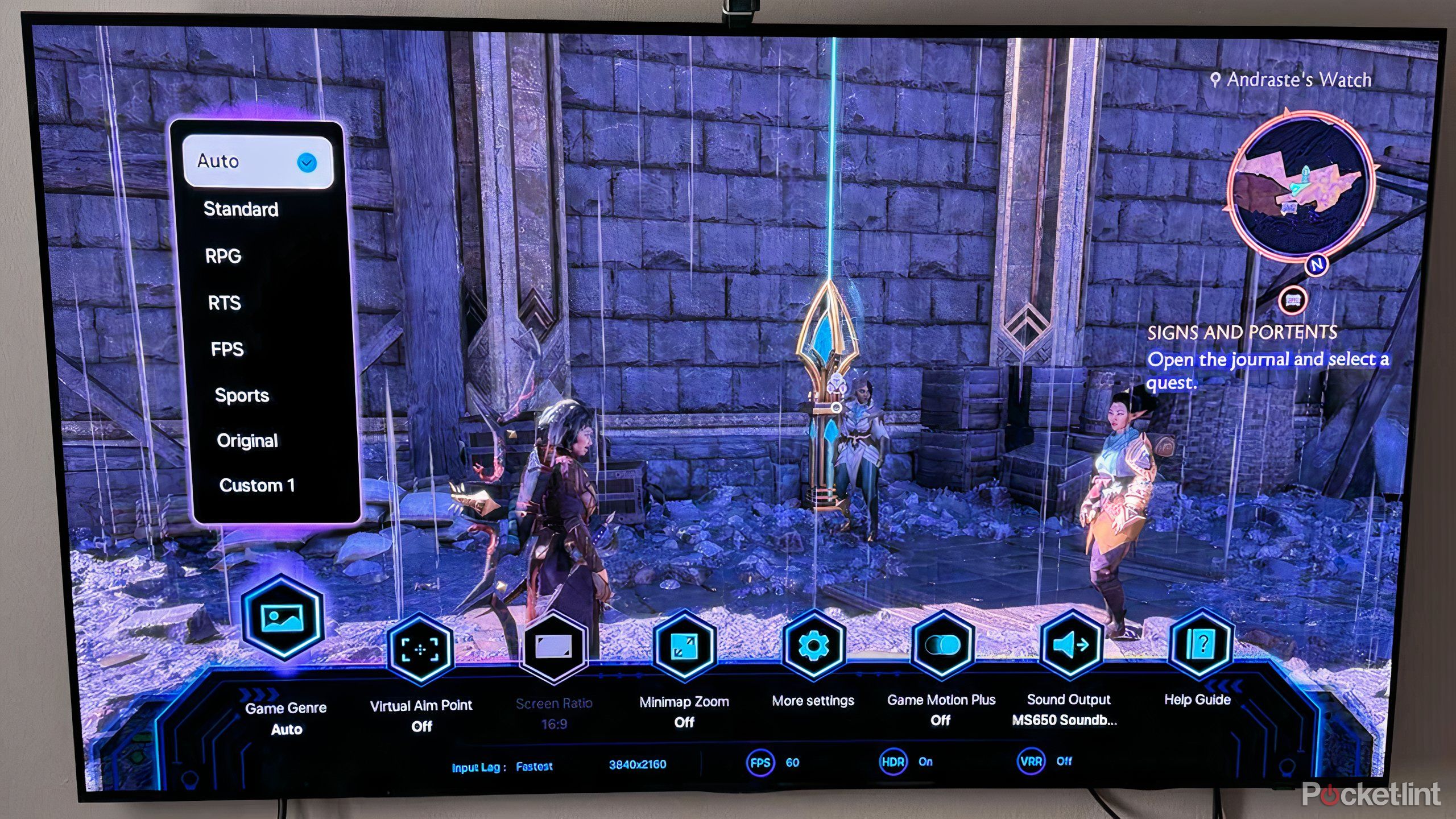 Screenshot of DragonAge: Veilguard on PlayStation 5 with Game Hub open