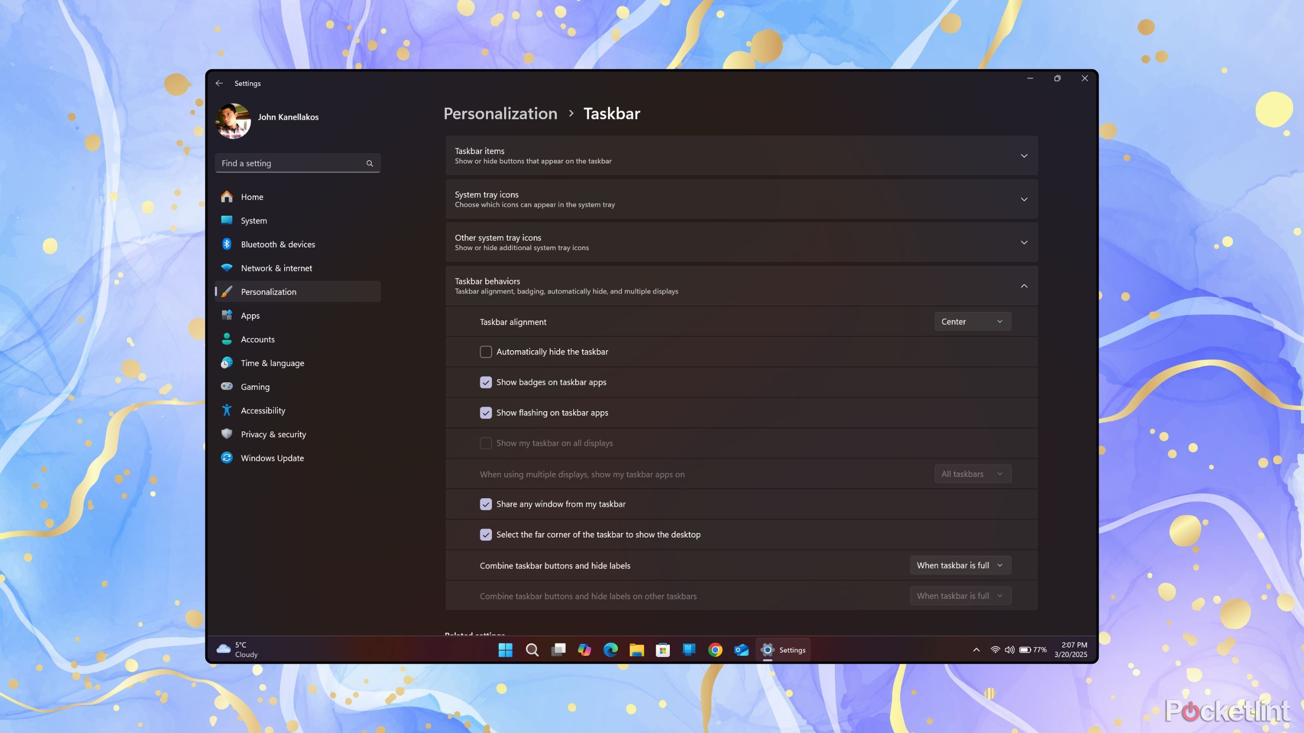 Windows 11 taskbar flexibility