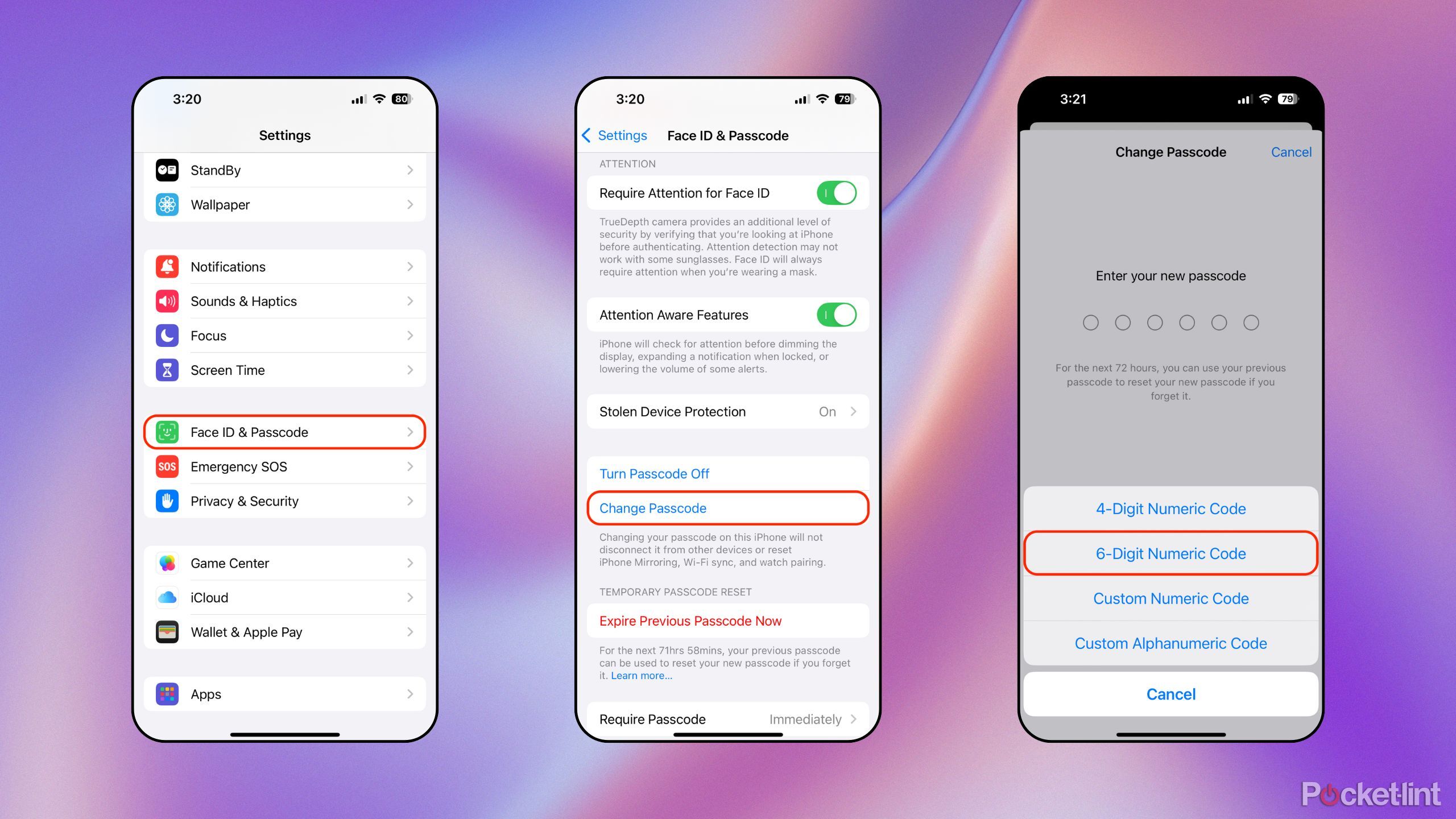 6-digit pin steps for iOS and iPadOS