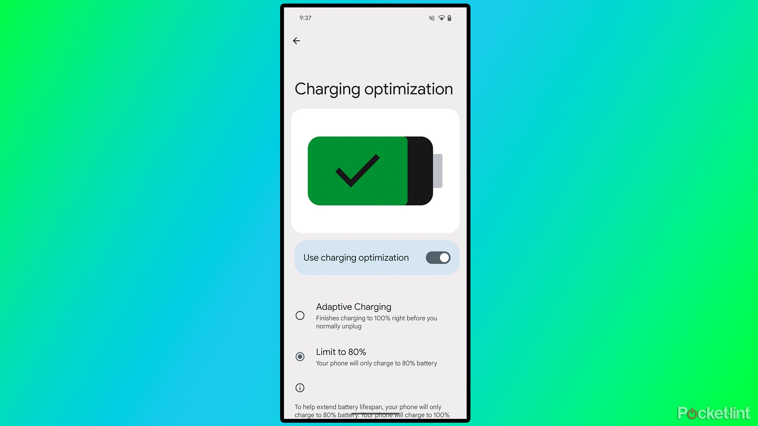 Pixel charging optimization setting.