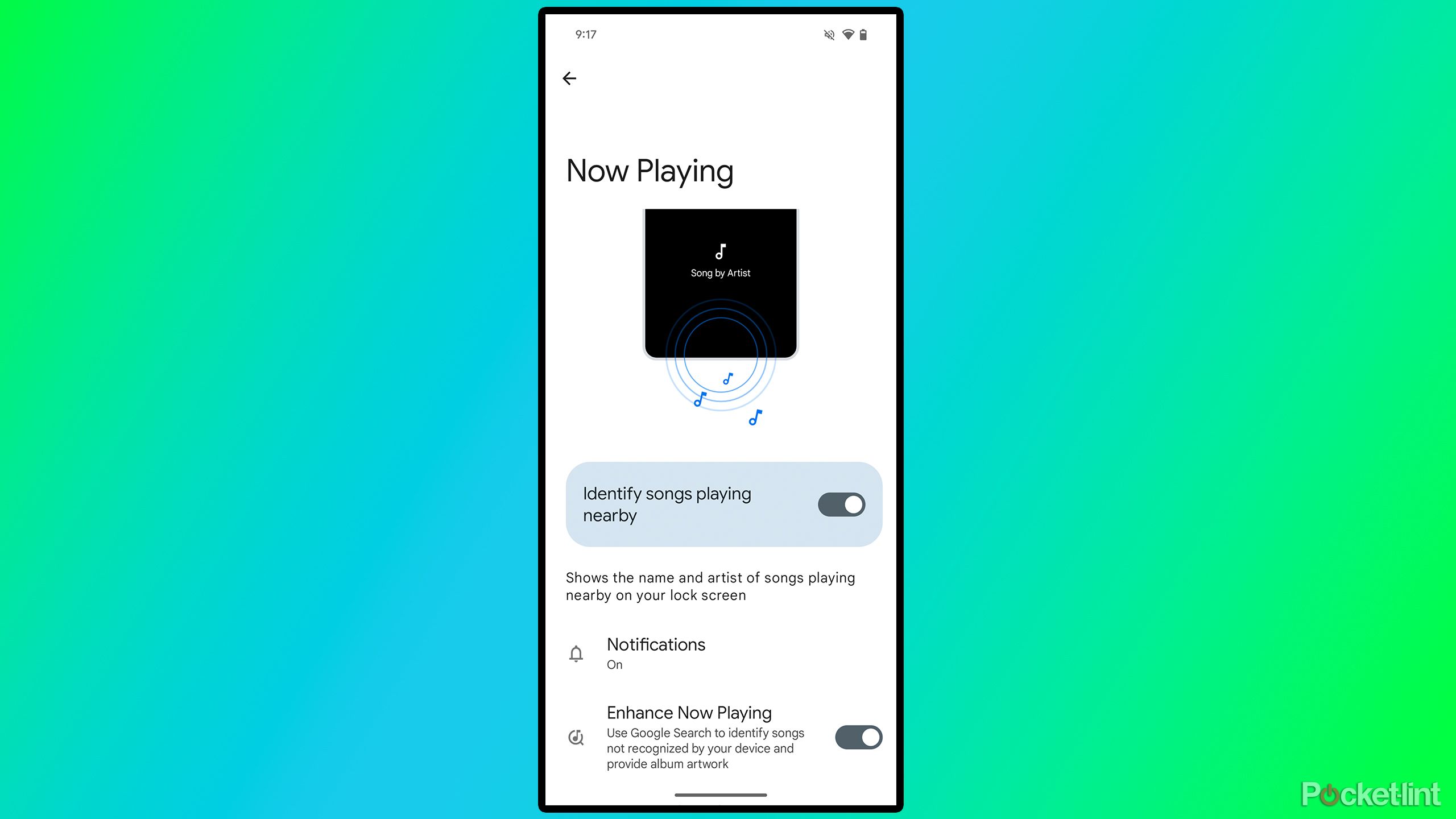 Pixel Now playing setting.