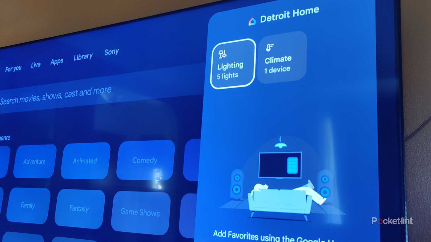 Google Home Panel interface on a smart screen