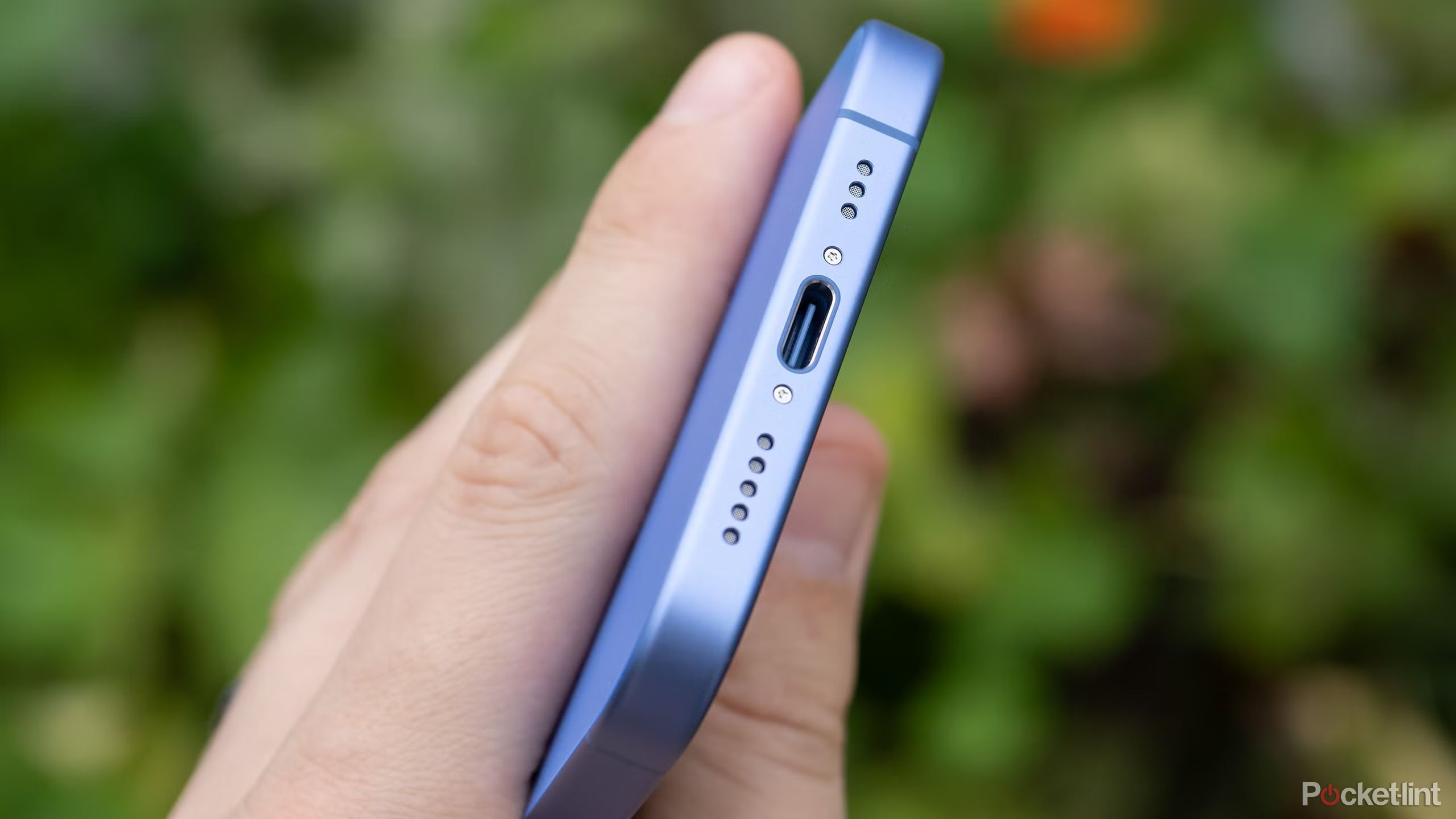 The iPhone 16's USB-C port. 