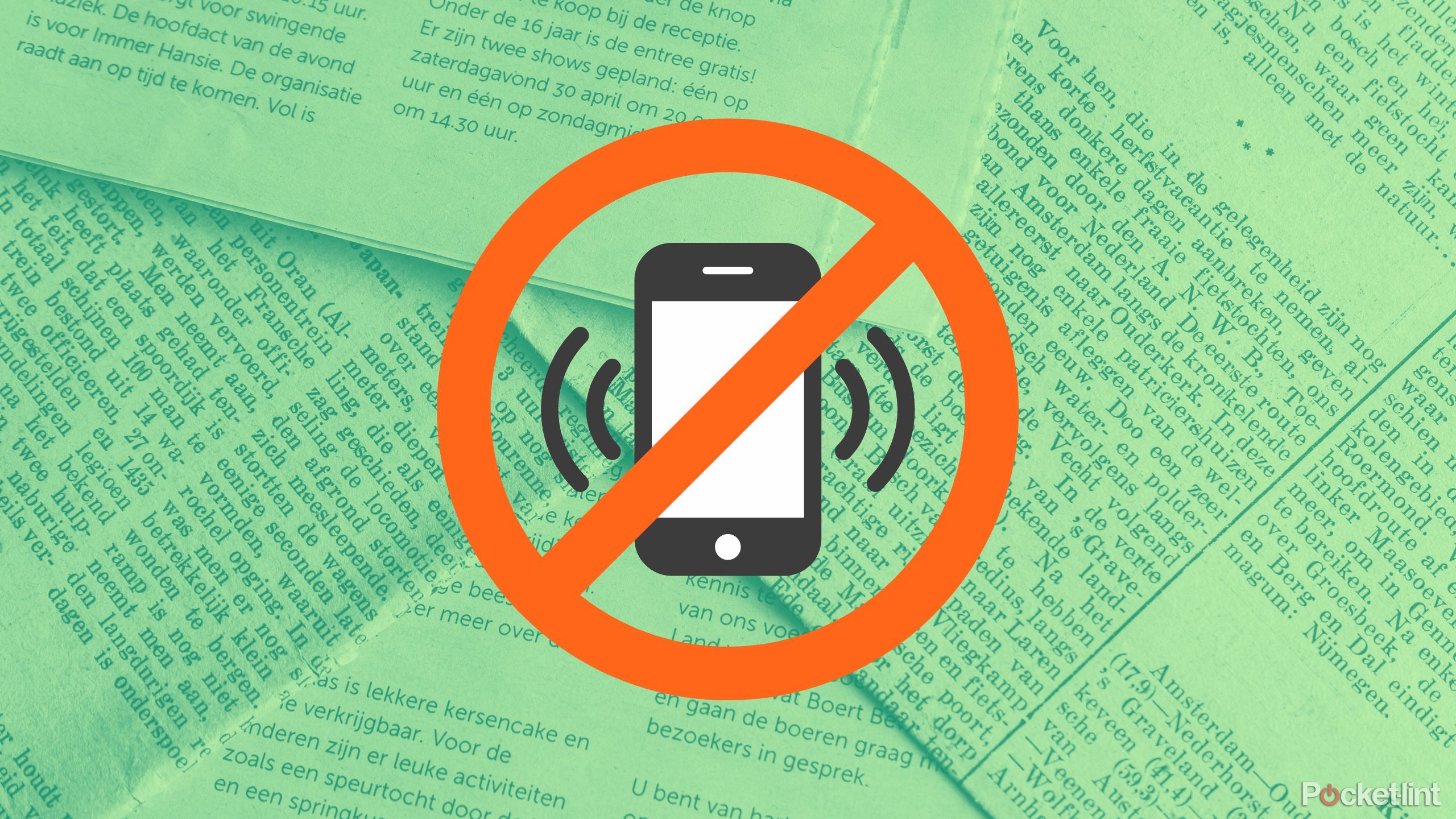 No phones sign. 