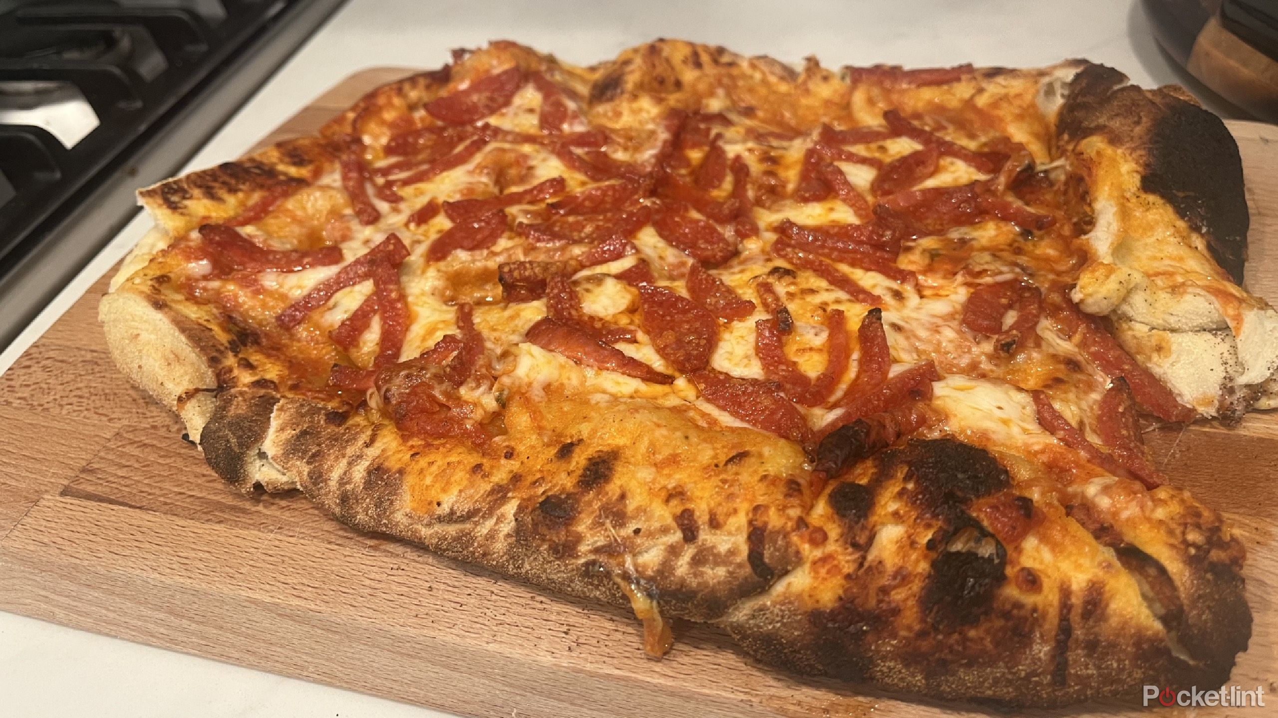 Current Model P Smart Pizza Oven made a pizza