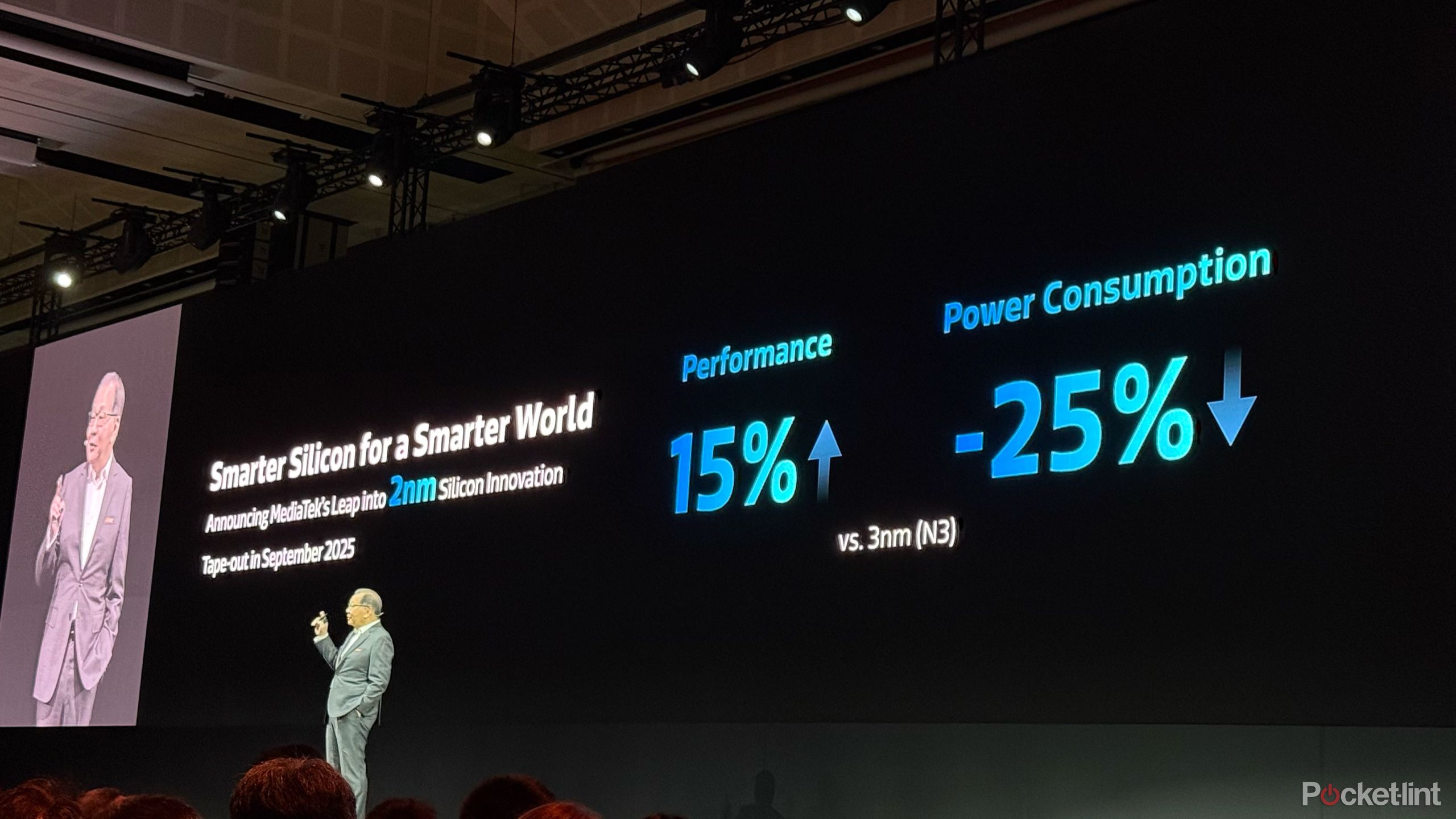 MediaTek CEO Rick Tsai announcing 2nm chipset at Computex 2025