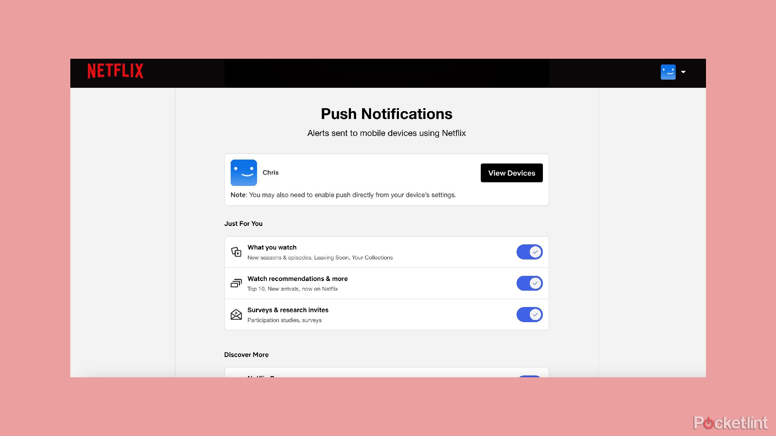 Setitng up Netflix push notification