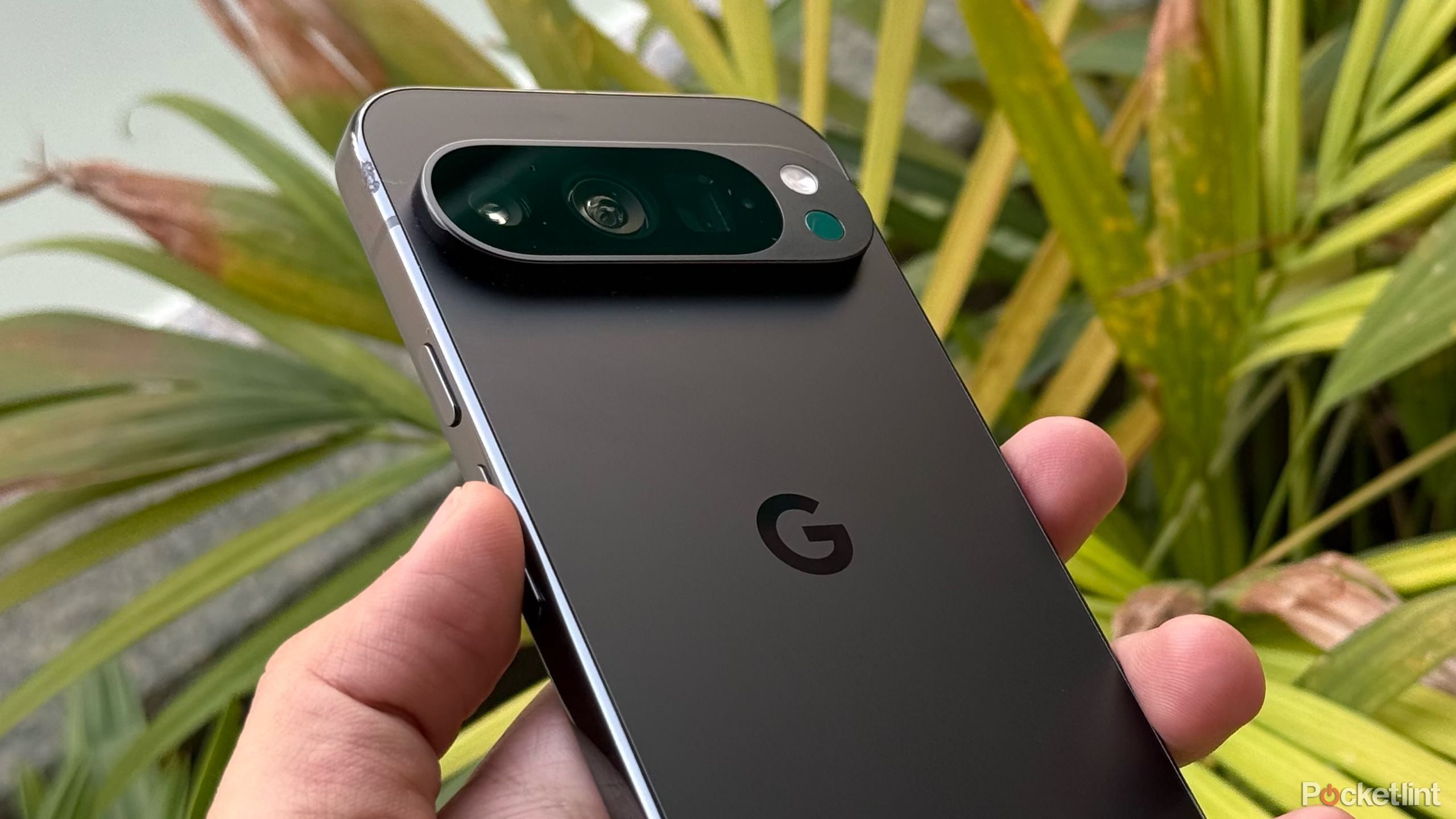 Pixel 9 Pro in hand showcasing the side design and camera module