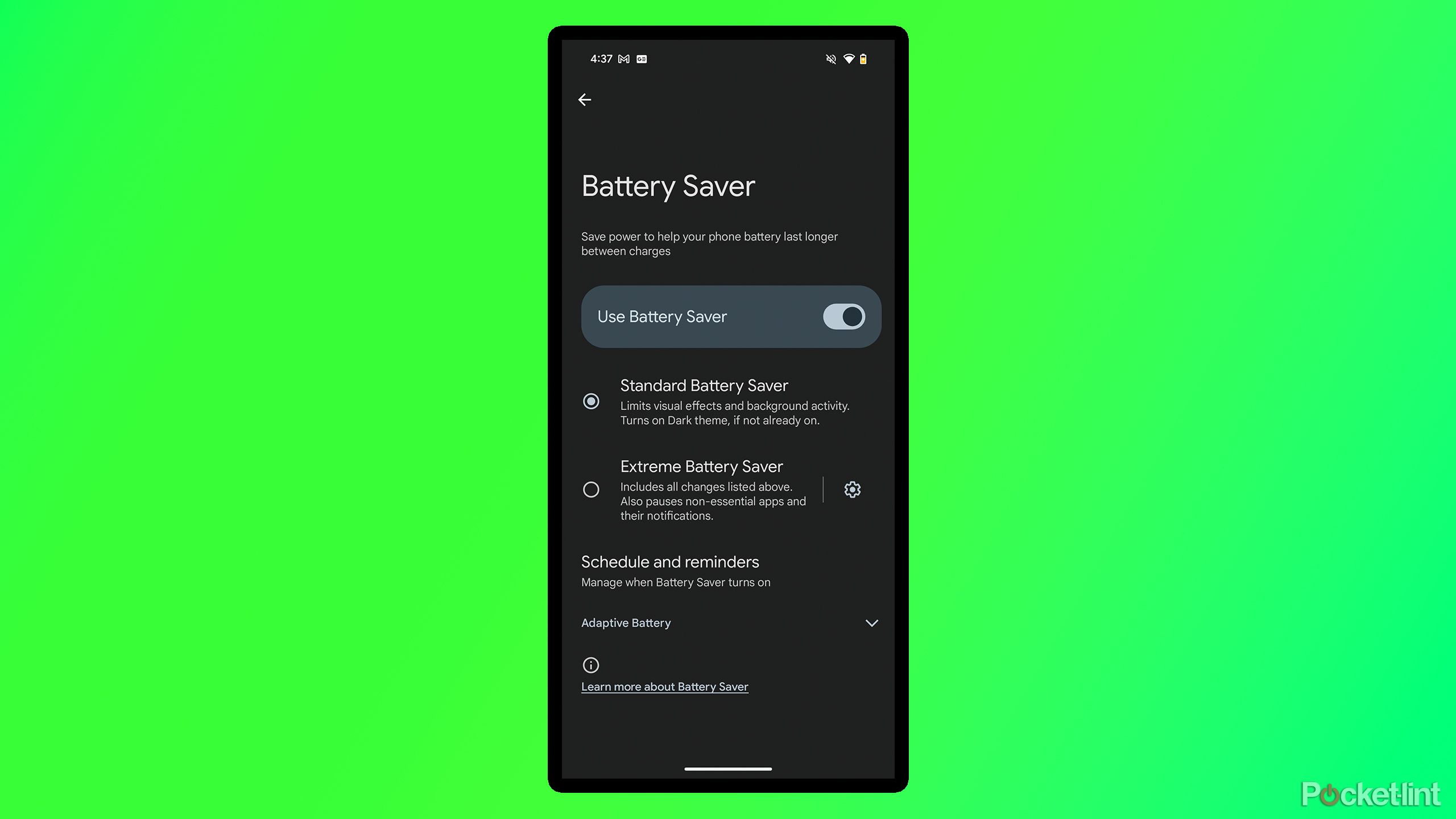 Pixel Battery Saver setting.