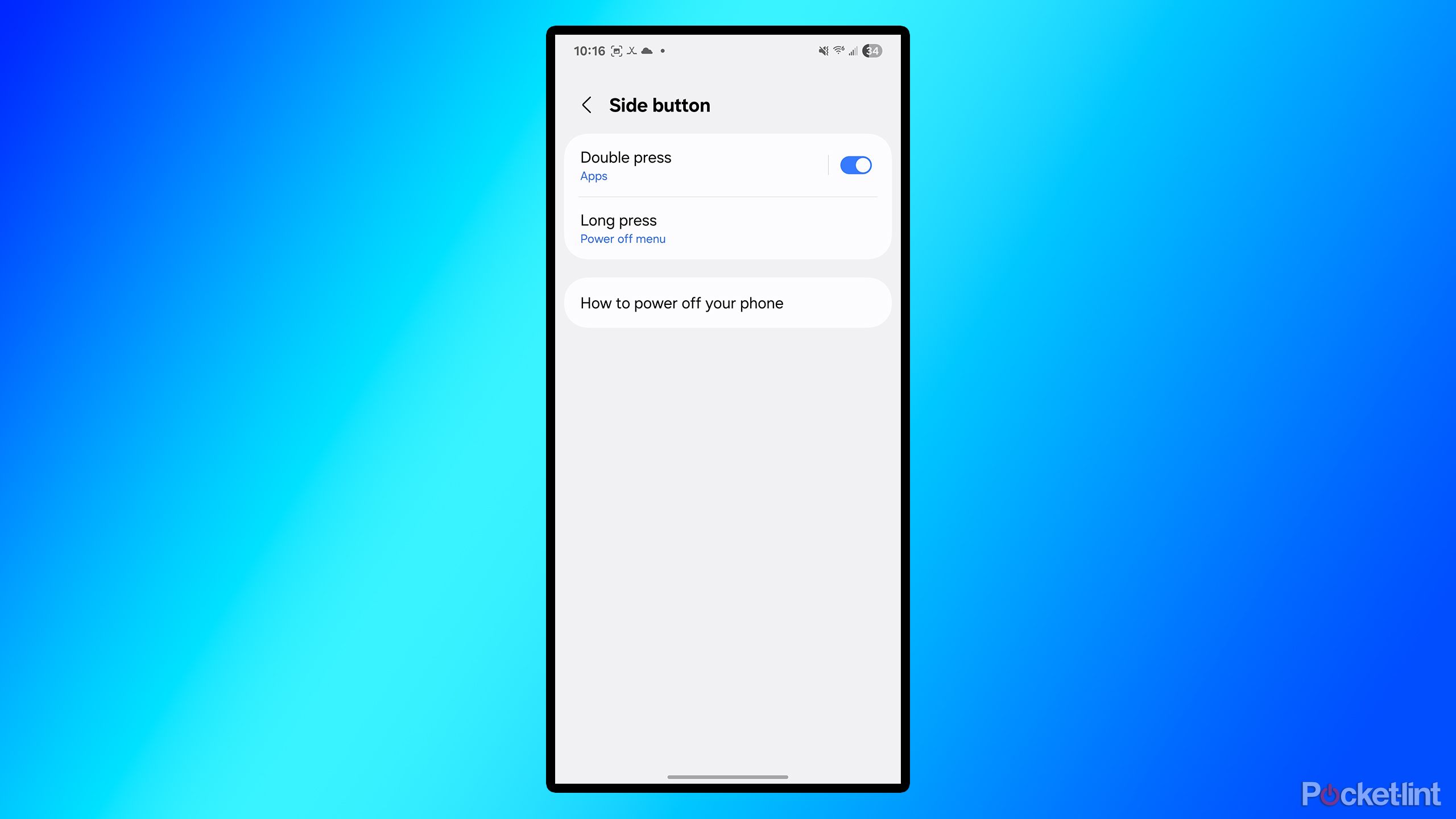 Samsung side button settings.