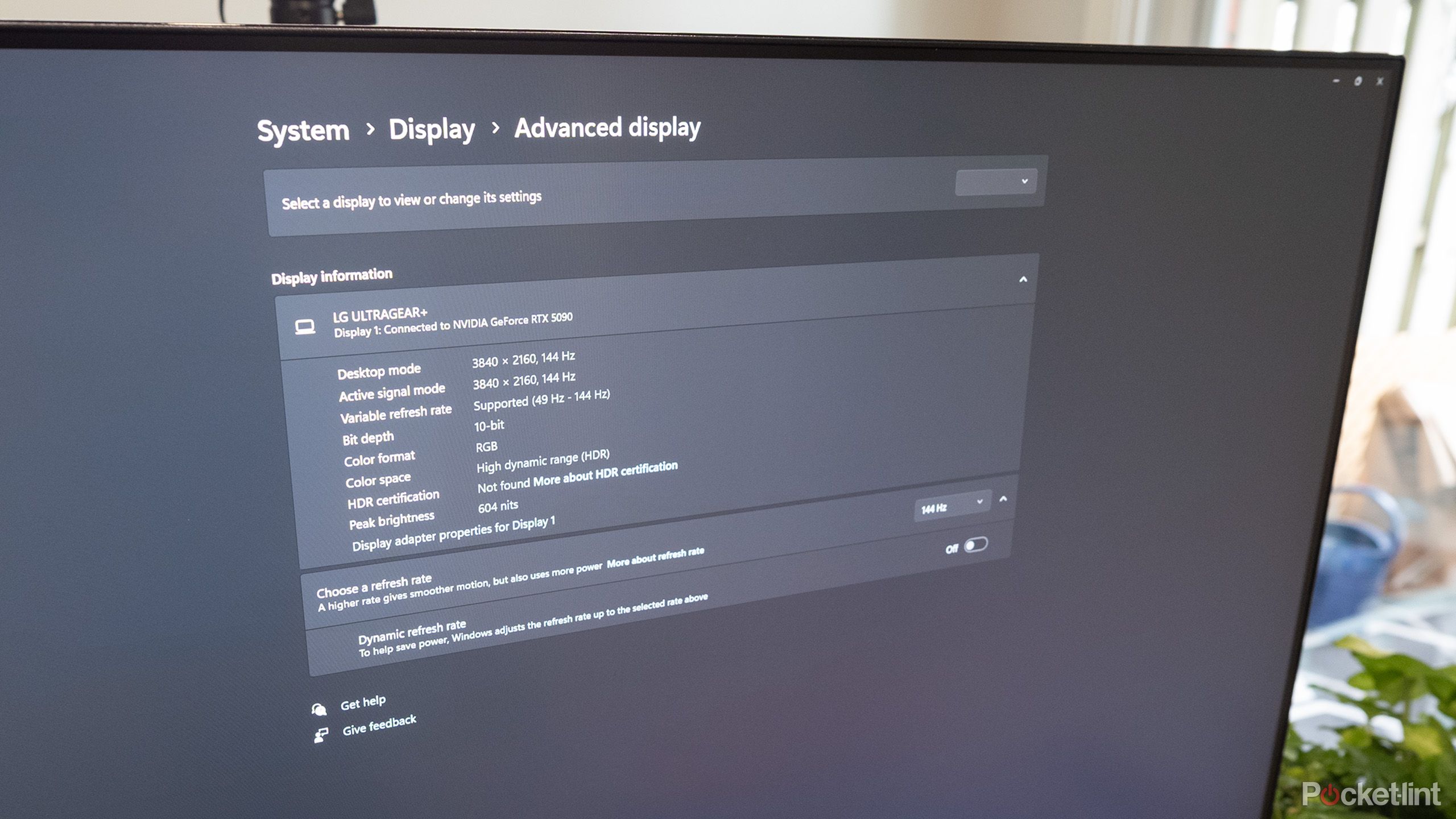 Windows 11's HDMI 2.1 settings