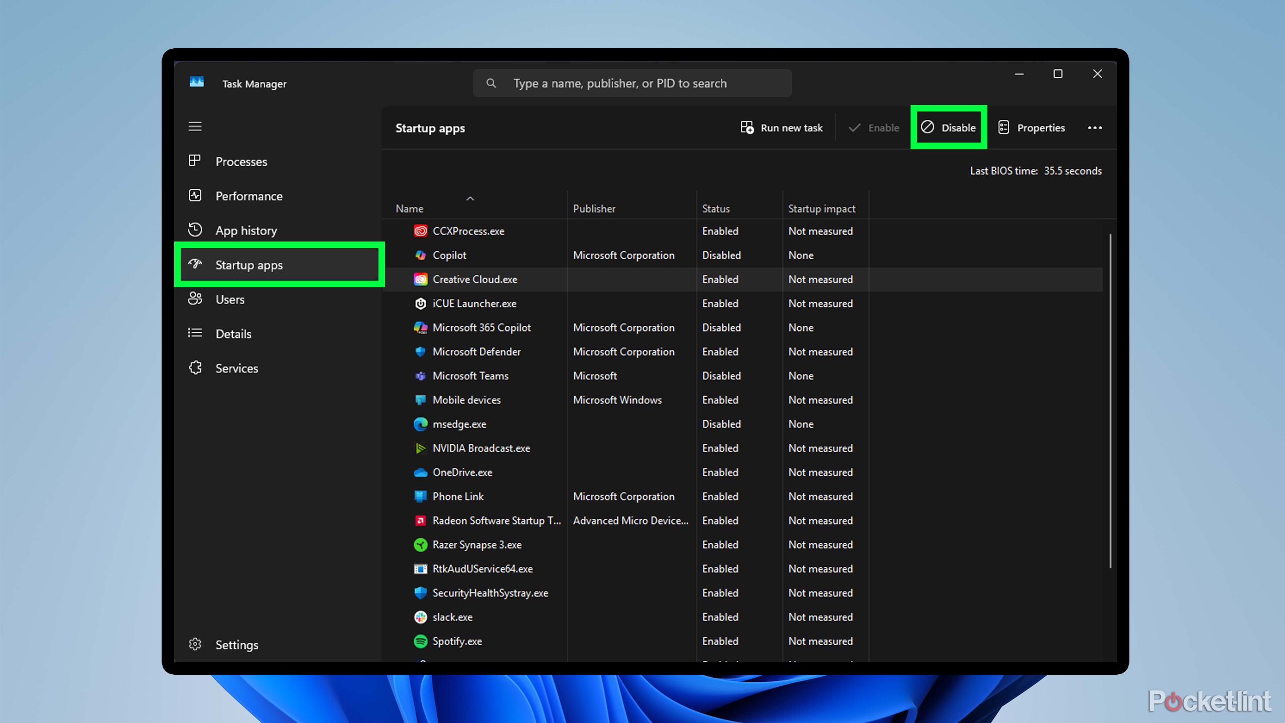 Windows 11 disable startup apps.